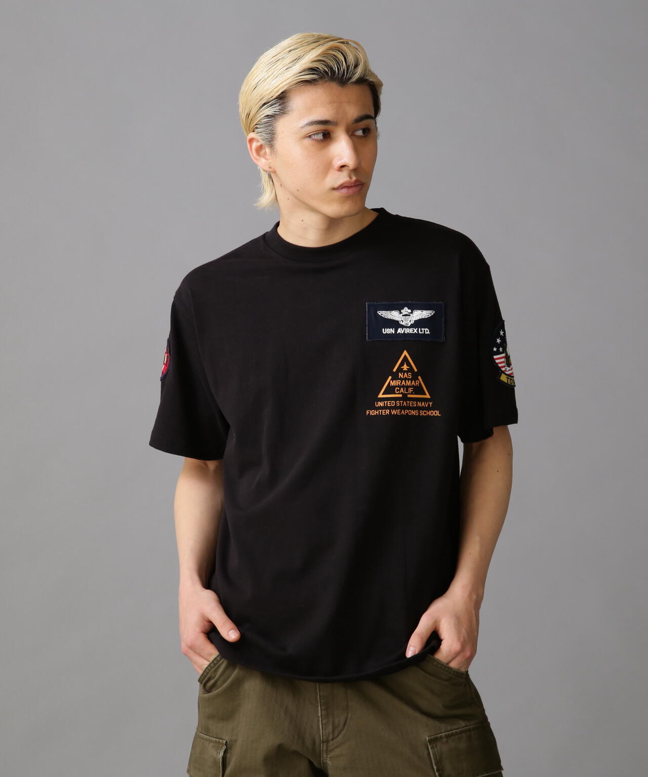 TOP GUN PATCH & PRINT T-SHIRT / トップガン パッチ & プリント Tシャツ