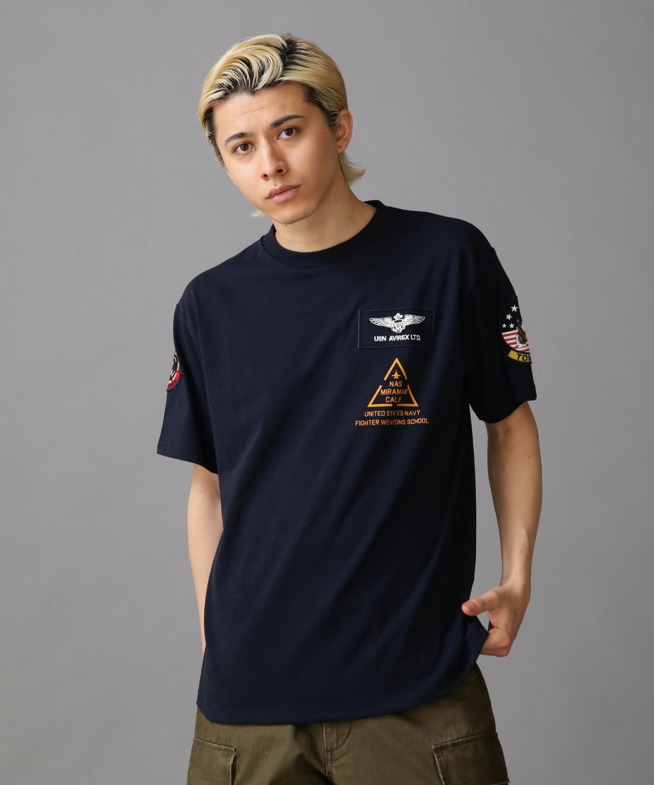 TOP GUN PATCH & PRINT T-SHIRT / トップガン パッチ & プリント Tシャツ