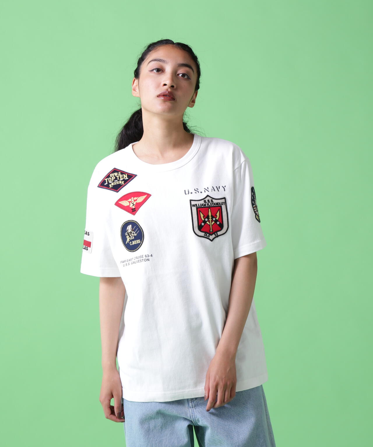 《WEB&DEPOT限定》トップガン ワッペン Tシャツ/ TOP GUN WAPPEN S/S CREW NECK T-SHIRT
