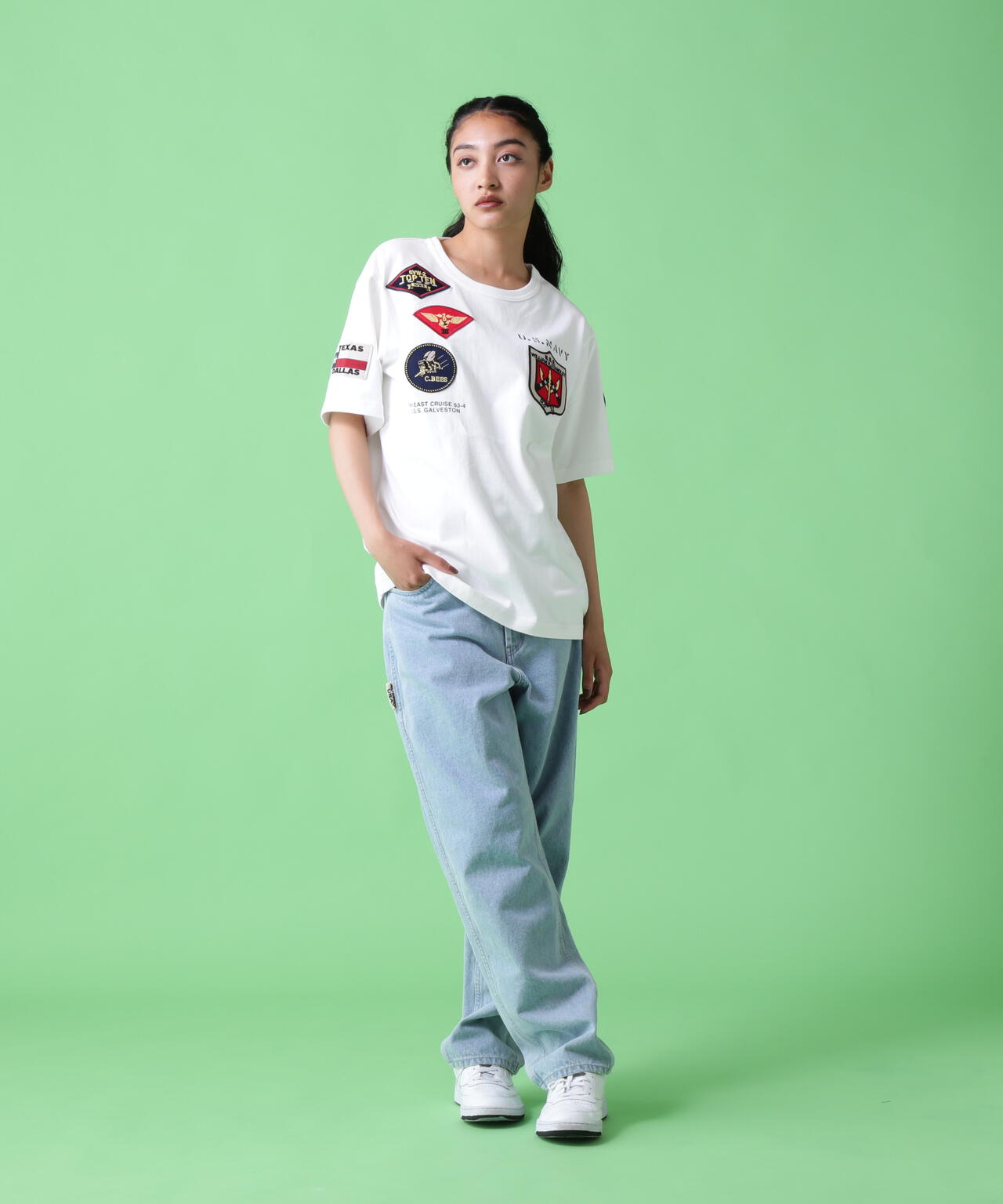 《WEB&DEPOT限定》トップガン ワッペン Tシャツ/ TOP GUN WAPPEN S/S CREW NECK T-SHIRT