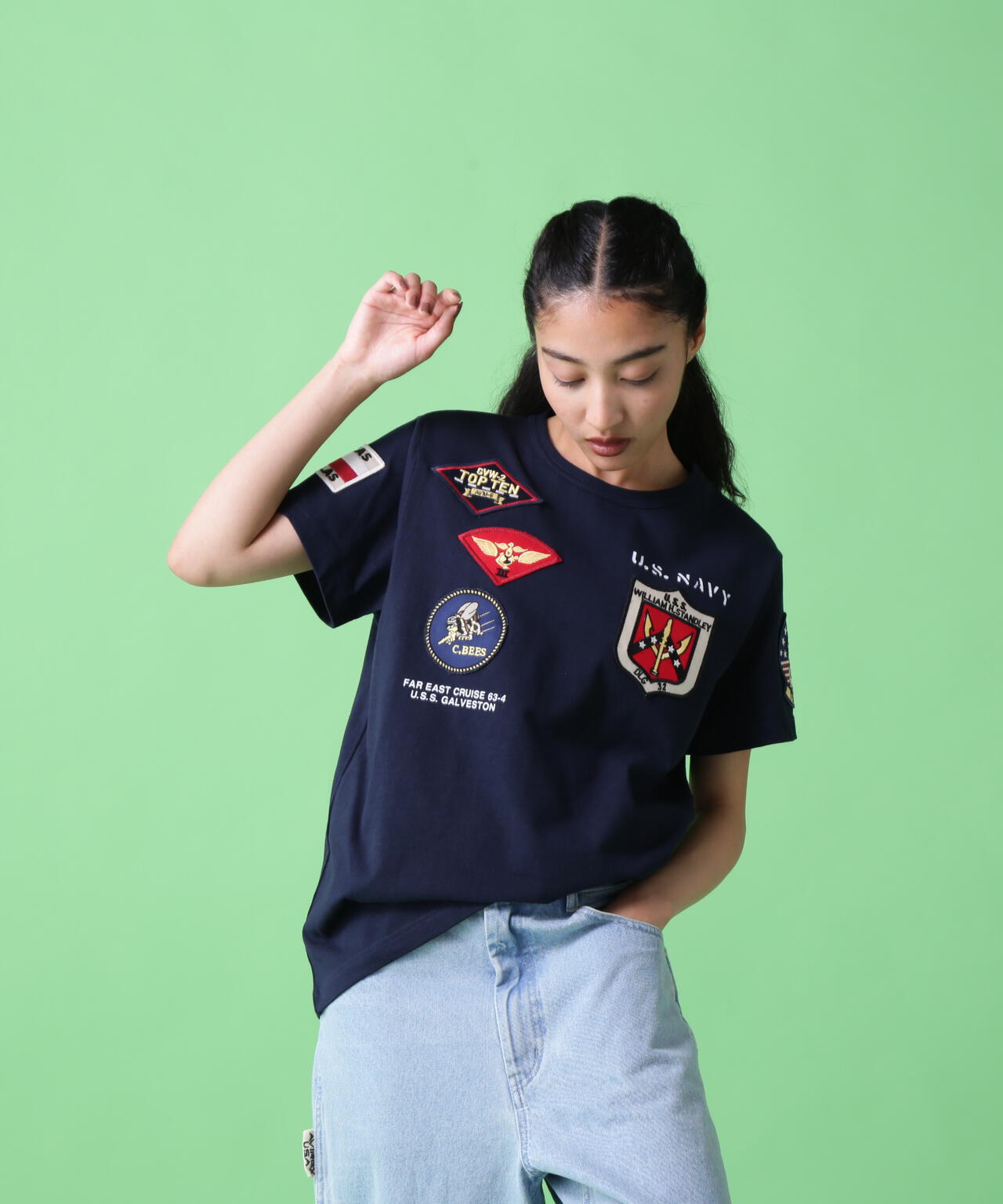 《WEB&DEPOT限定》トップガン ワッペン Tシャツ/ TOP GUN WAPPEN S/S CREW NECK T-SHIRT