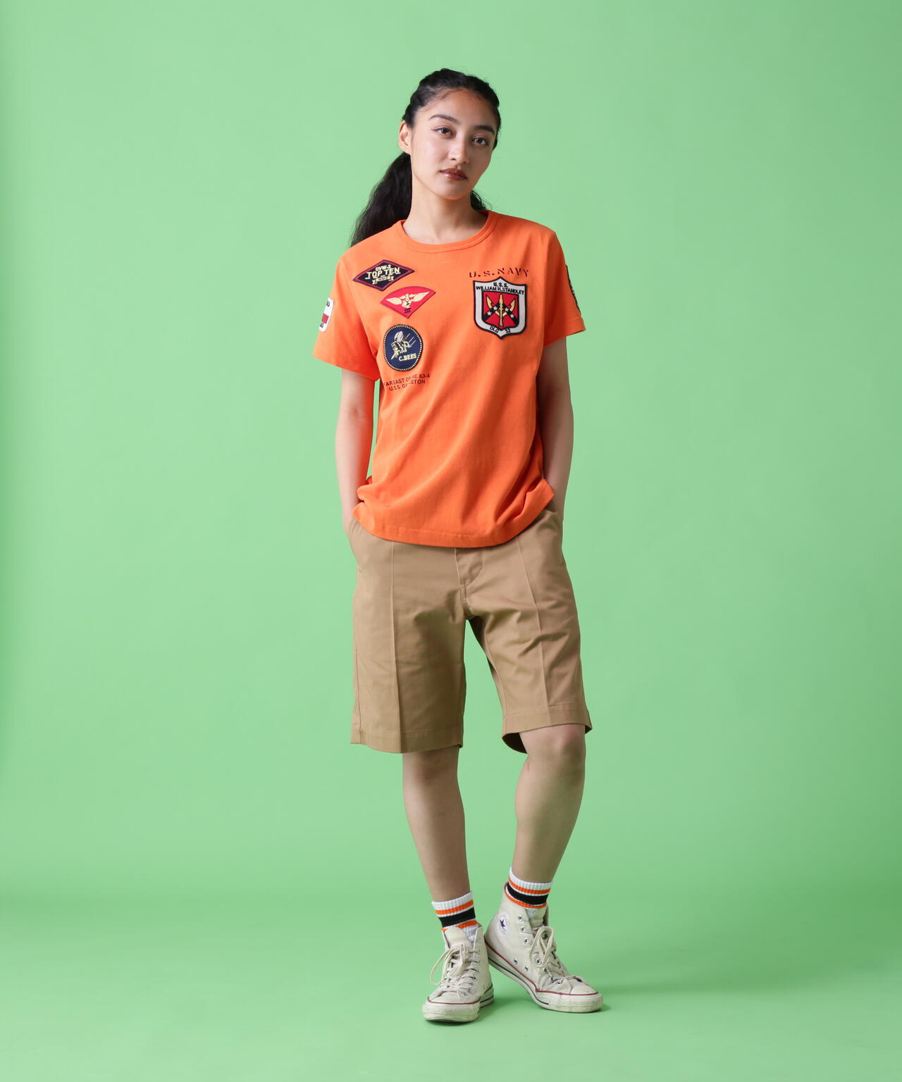 《WEB&DEPOT限定》トップガン ワッペン Tシャツ/ TOP GUN WAPPEN S/S CREW NECK T-SHIRT