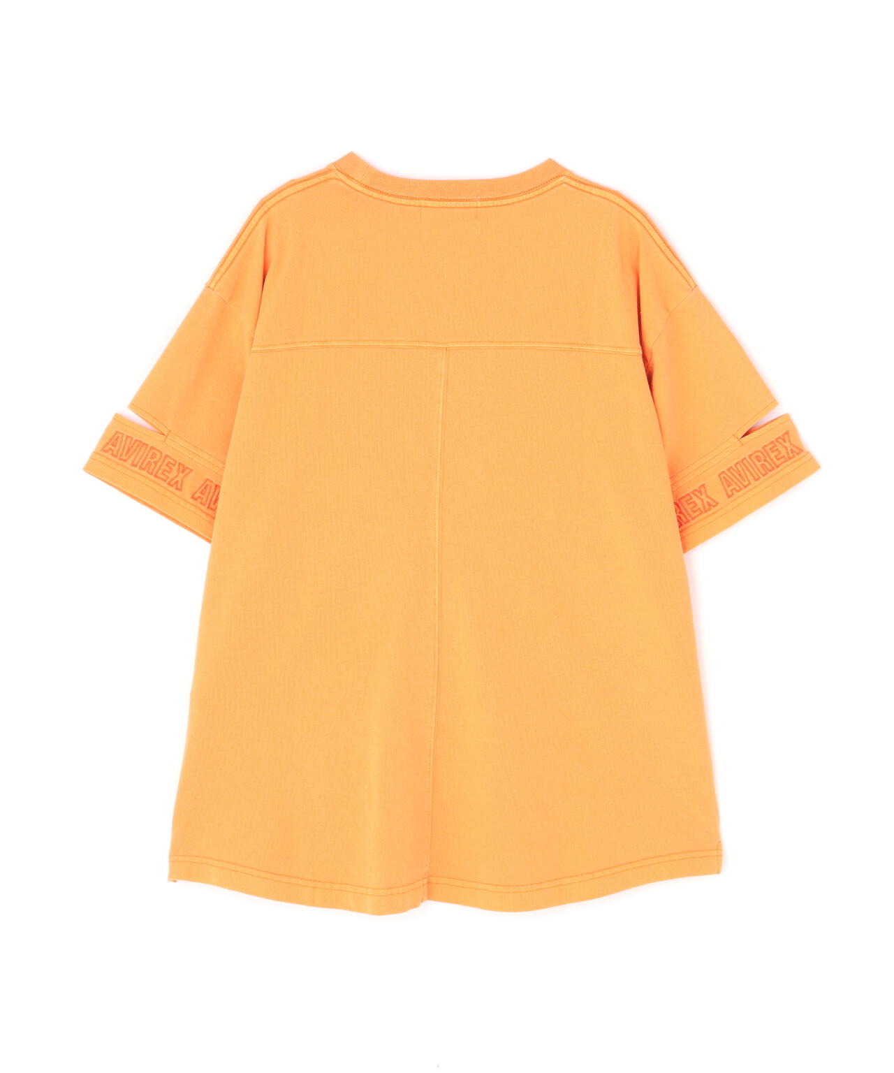 FADE WASH CUFFS OPEN EMBROIDERY T-SHIRT/フェイドウォッシュ カフスオープン刺繍Tシャツ