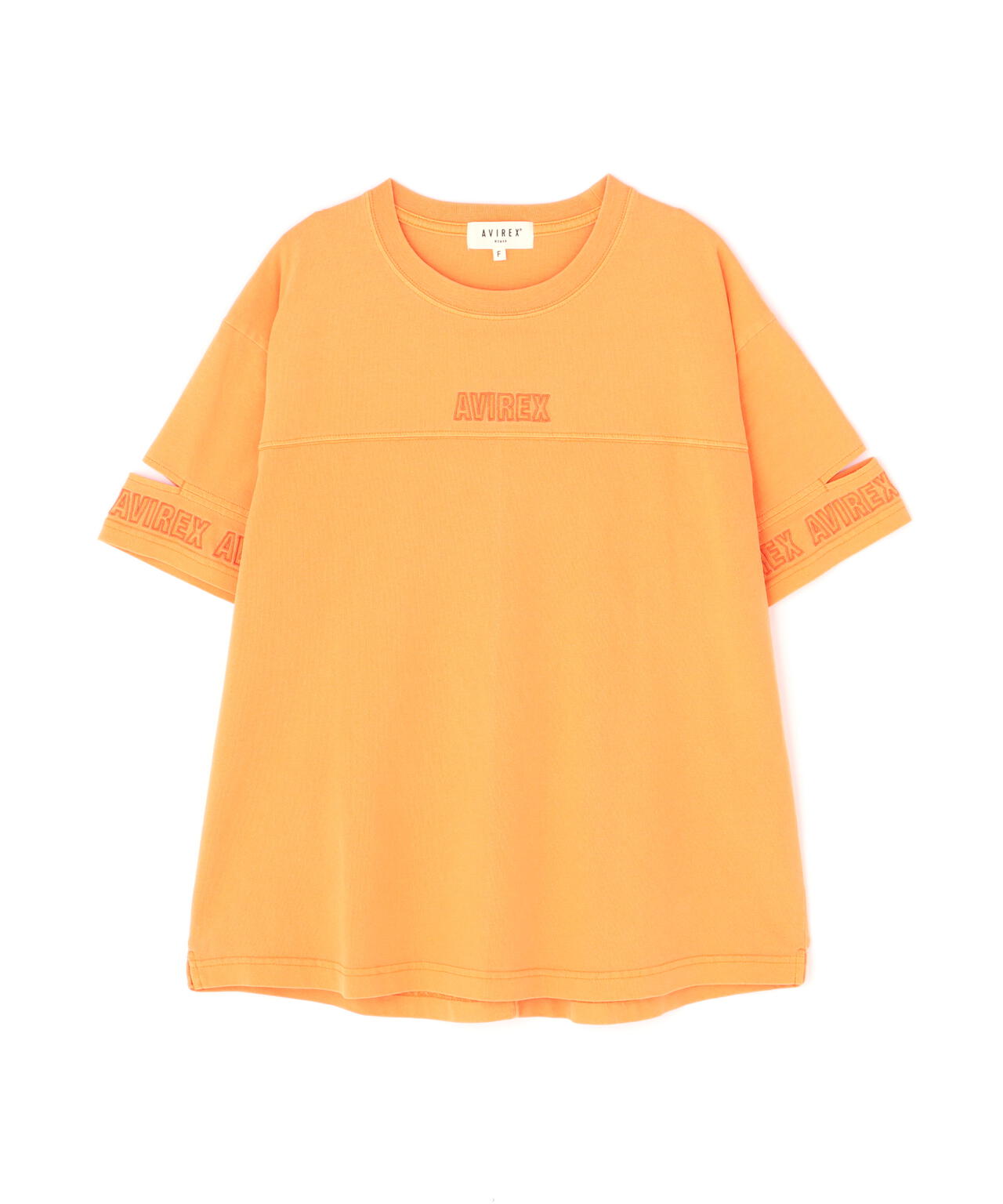 FADE WASH CUFFS OPEN EMBROIDERY T-SHIRT/フェイドウォッシュ カフスオープン刺繍Tシャツ