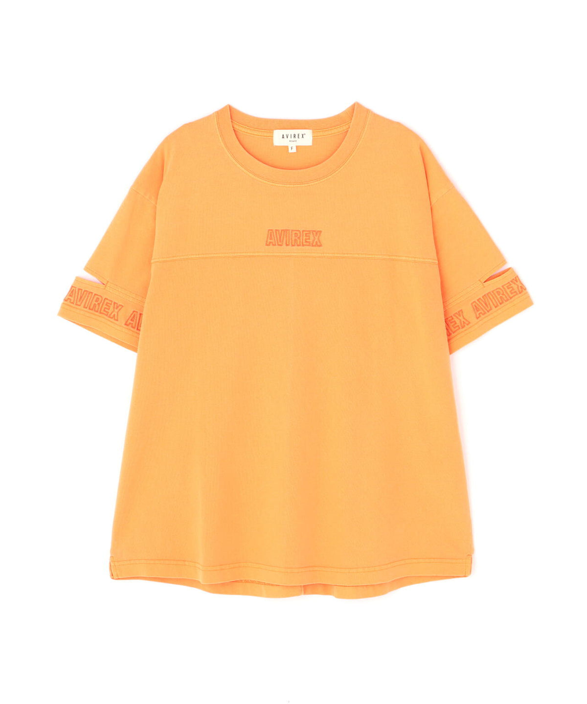 FADE WASH CUFFS OPEN EMBROIDERY T-SHIRT/フェイドウォッシュ カフスオープン刺繍Tシャツ