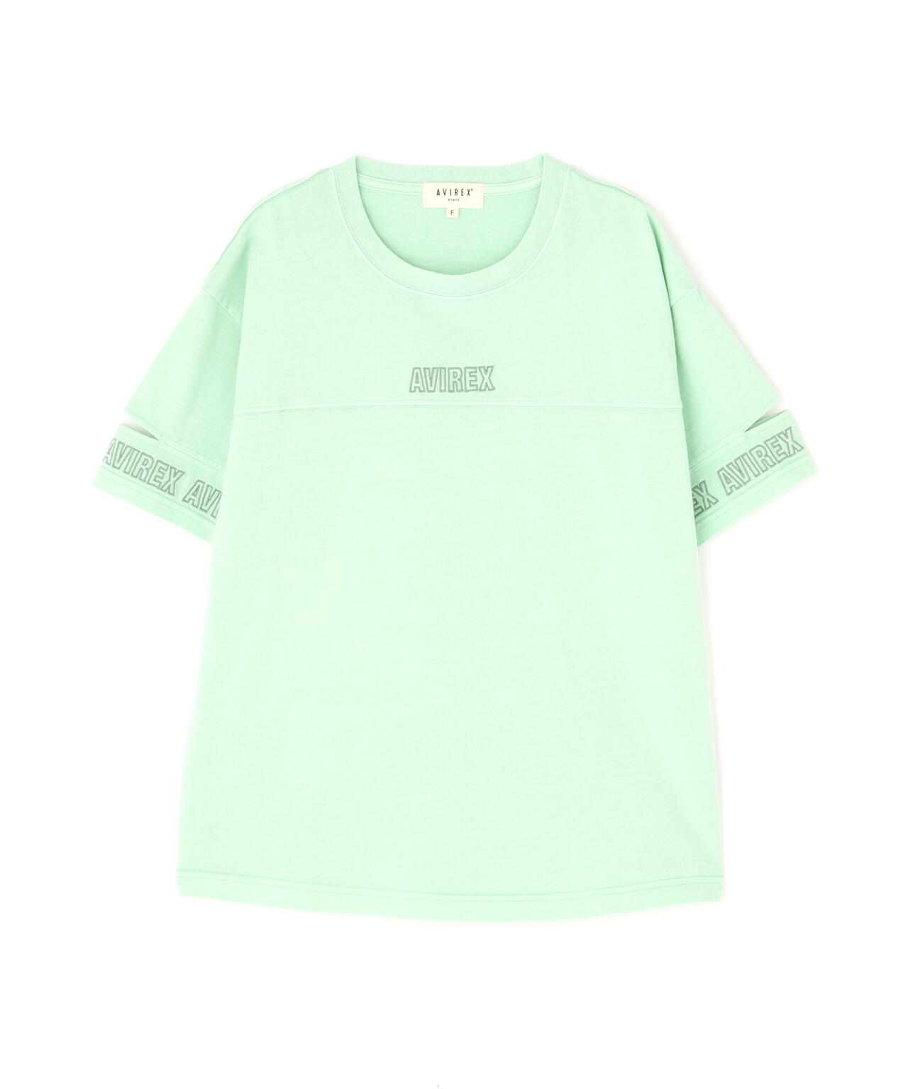 FADE WASH CUFFS OPEN EMBROIDERY T-SHIRT/フェイドウォッシュ カフスオープン刺繍Tシャツ