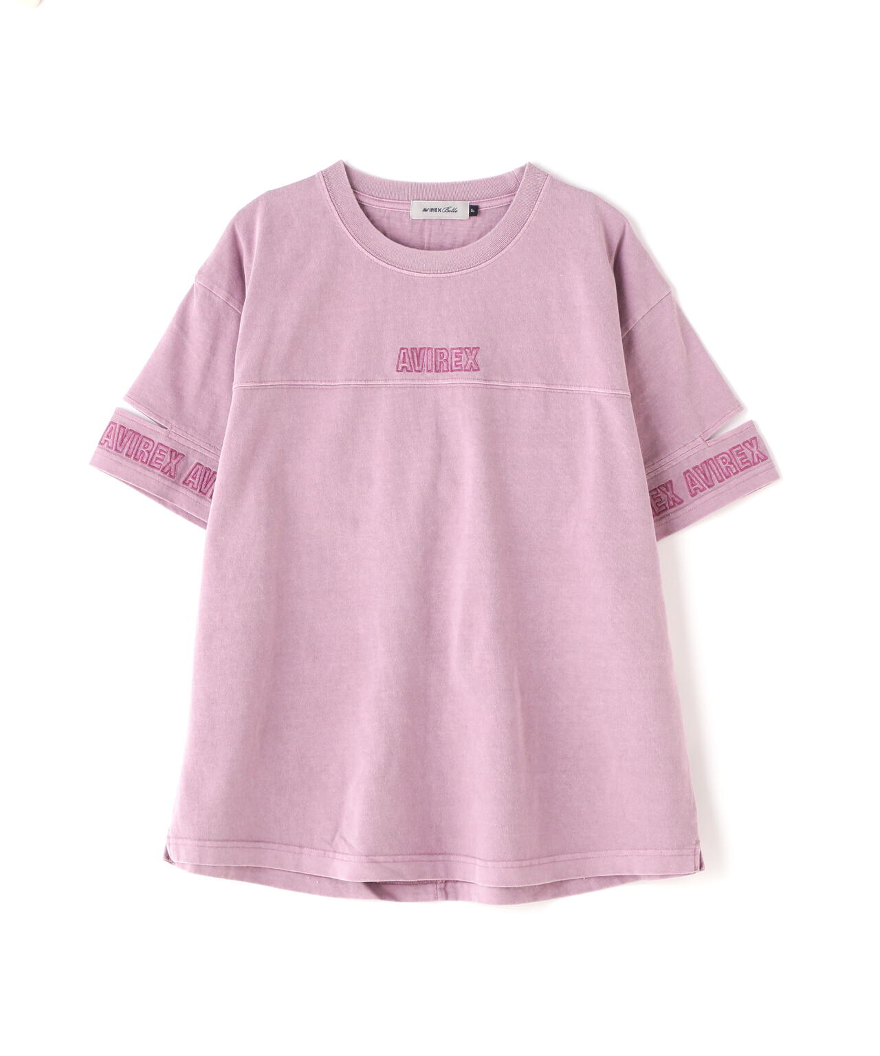 FADE WASH CUFFS OPEN EMBROIDERY T-SHIRT/フェイドウォッシュ カフスオープン刺繍Tシャツ