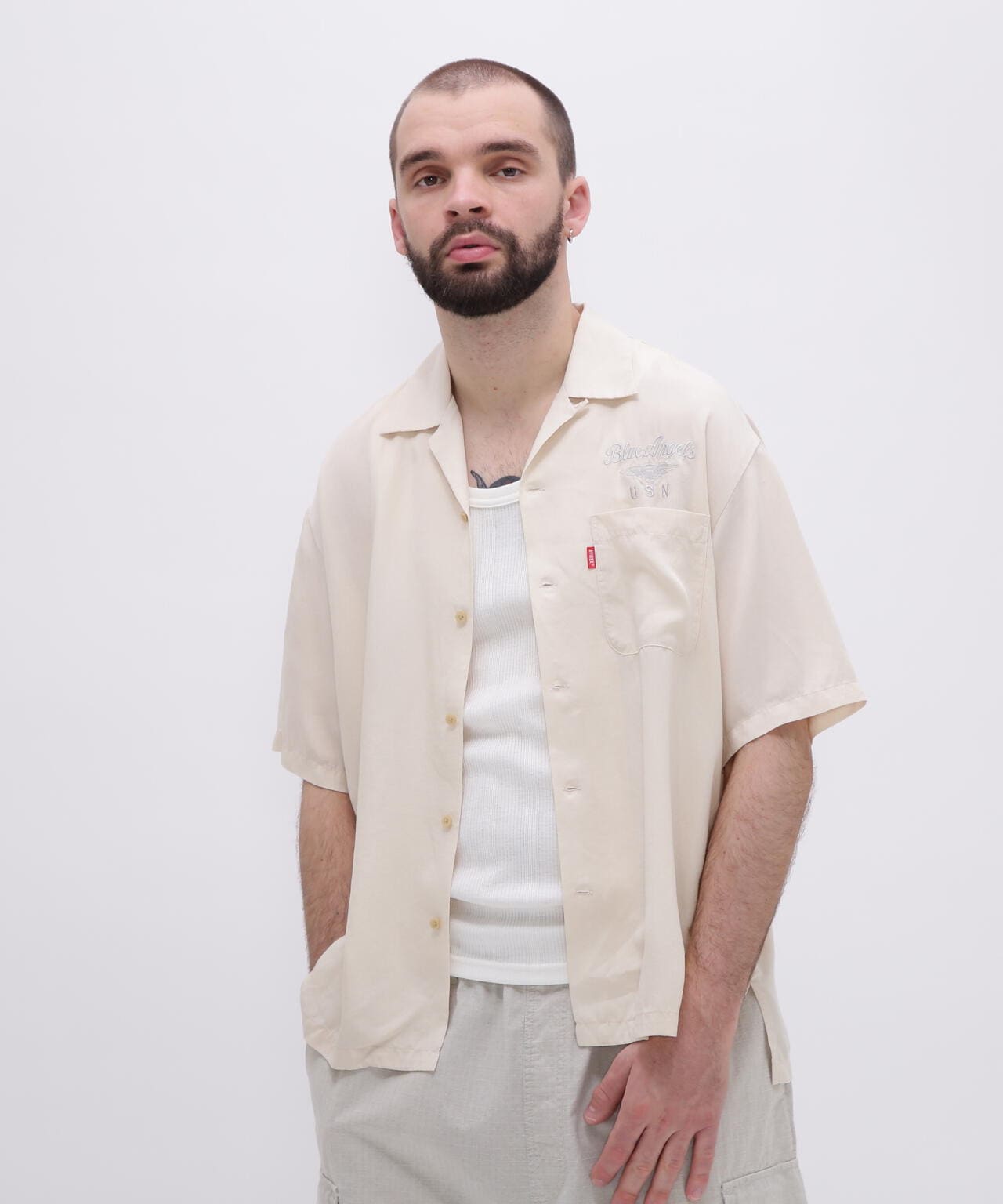 TENCEL SUKA EMBROIDERY SHORTSLEEVE SHIRT