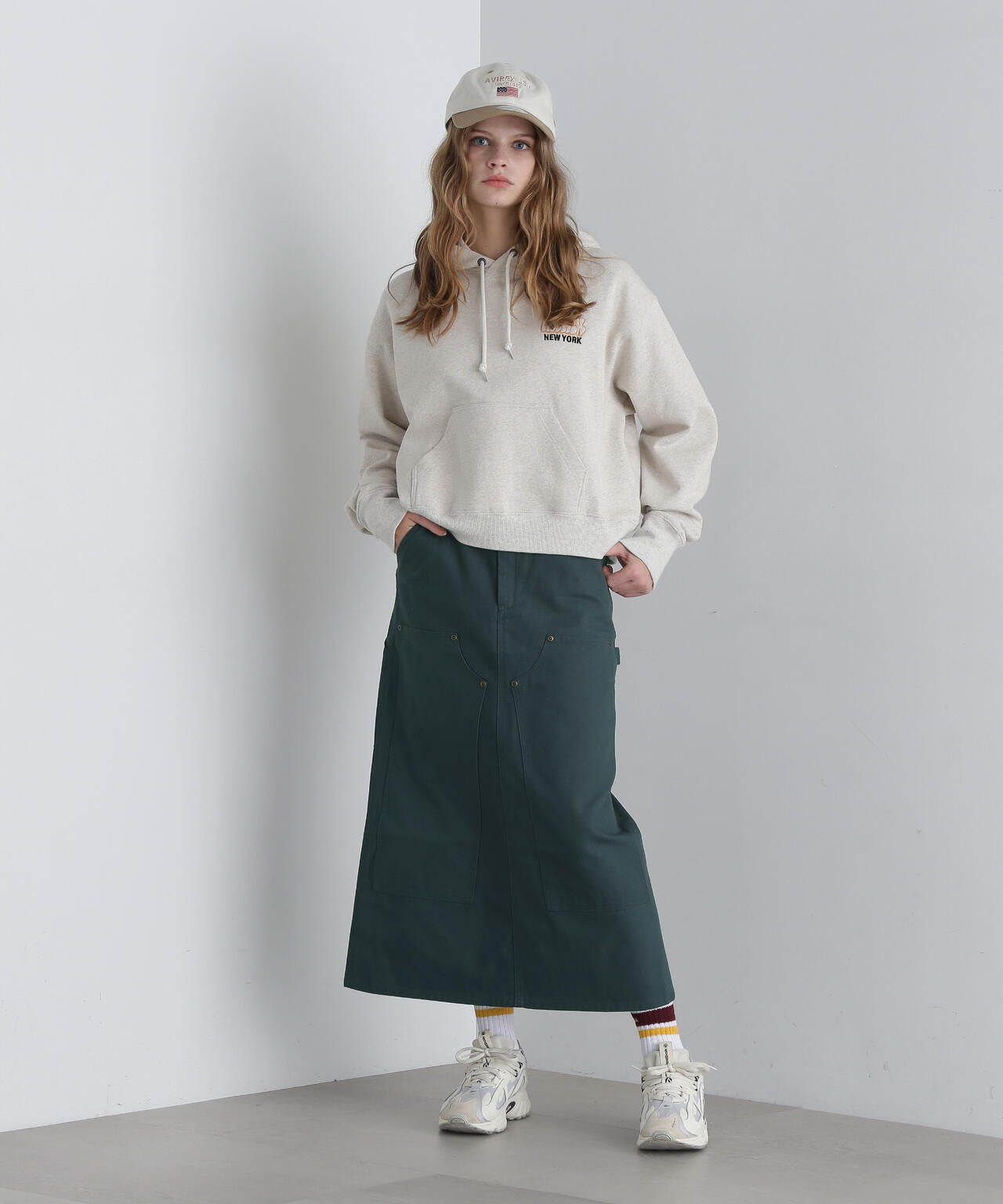 《AVIREX × UNIVERSAL OVERALL》 DOUBLE KNEE PAINTER SKIRT / ダブルニー ペインター