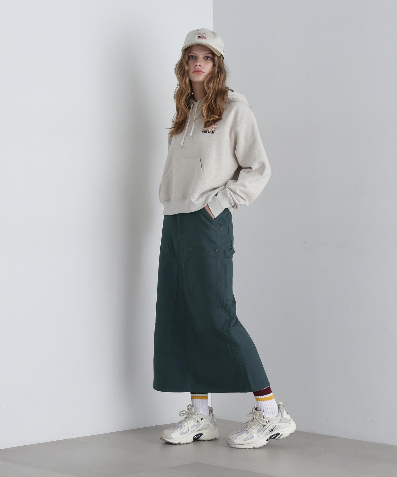 《AVIREX × UNIVERSAL OVERALL》 DOUBLE KNEE PAINTER SKIRT / ダブルニー ペインター