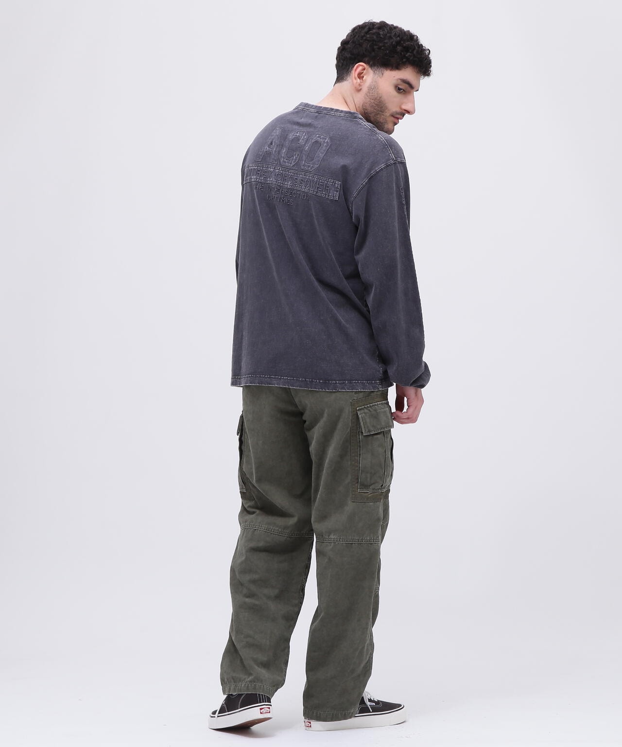 《CROSSOVER》FADED WASH LONGSLEEVE T-SHIRT / フェイデッド ウォッシュ 長袖Tシャツ