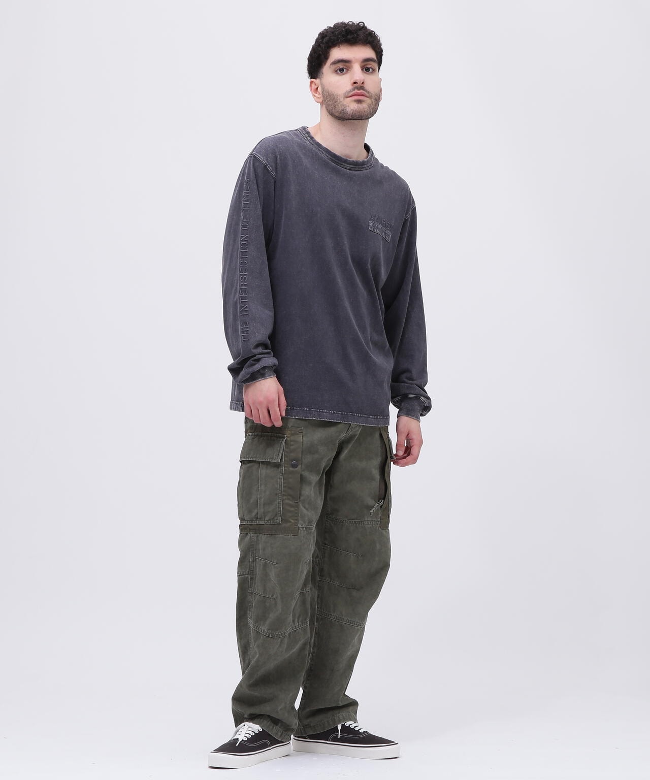 《CROSSOVER》FADED WASH LONGSLEEVE T-SHIRT / フェイデッド ウォッシュ 長袖Tシャツ