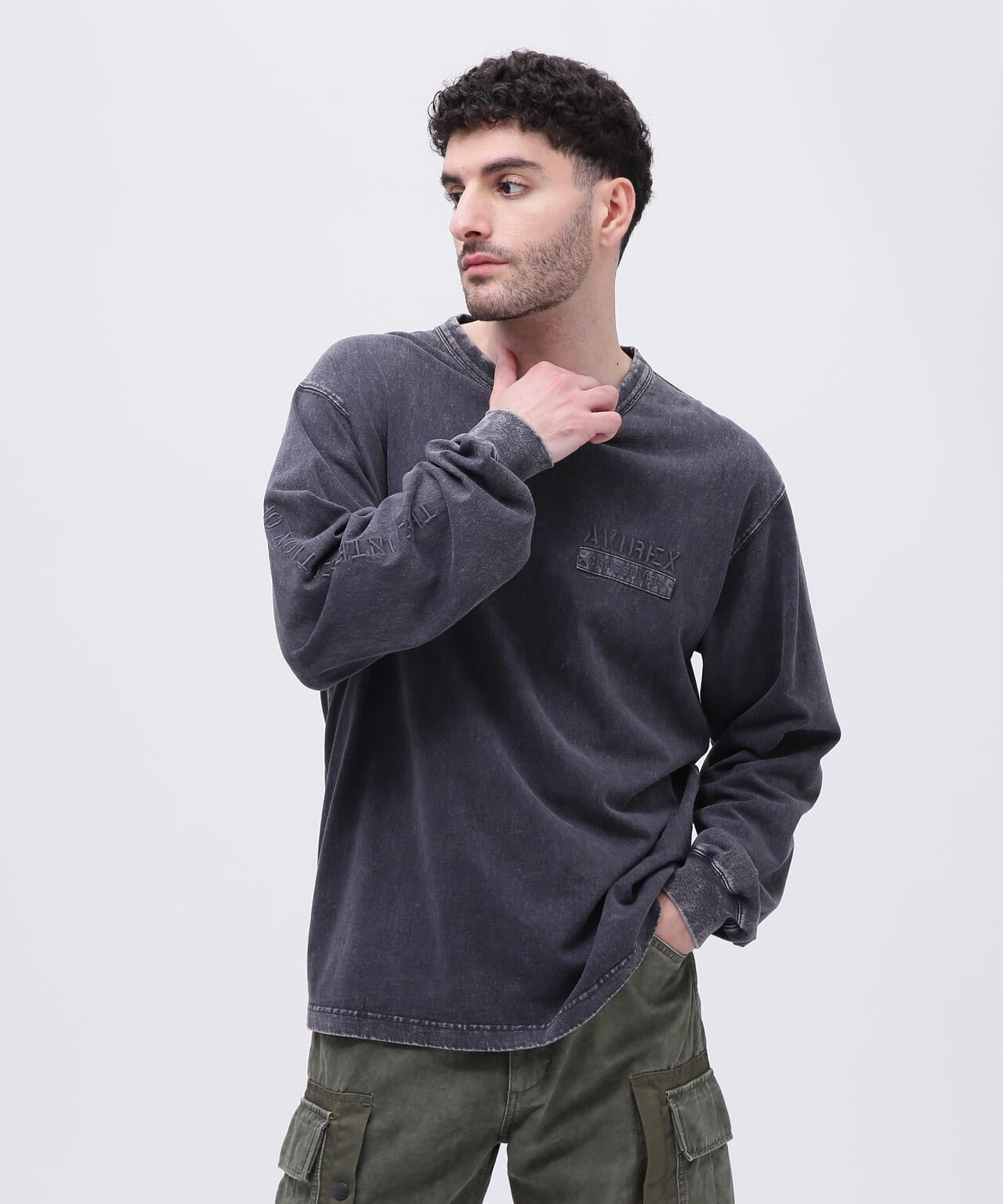 《CROSSOVER》FADED WASH LONGSLEEVE T-SHIRT / フェイデッド ウォッシュ 長袖Tシャツ