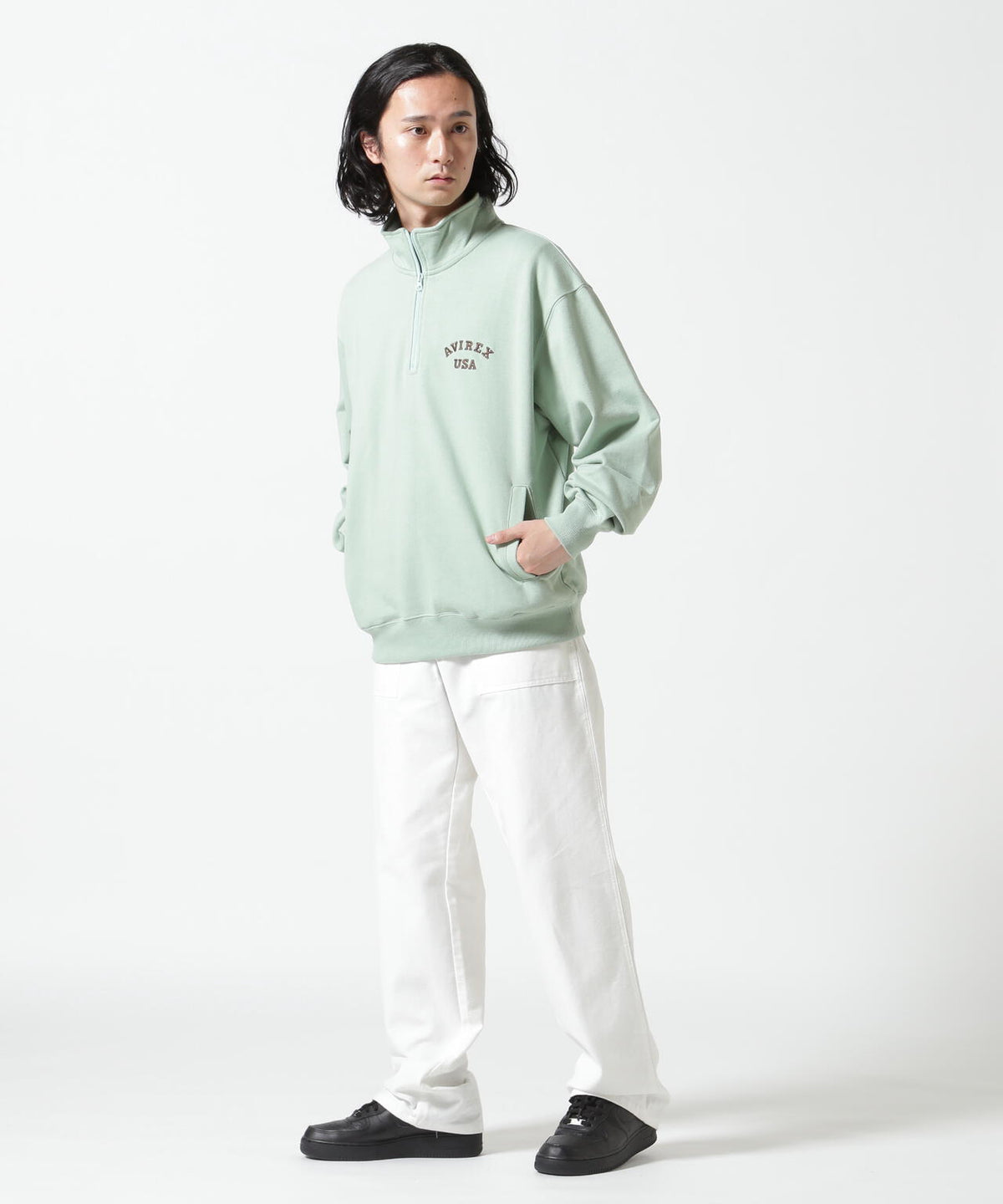 《WEB&DEPOT限定》ASTAR HALFZIP SWEAT / Aスター ハーフジップスウェット / AVIREX / アヴィレックス