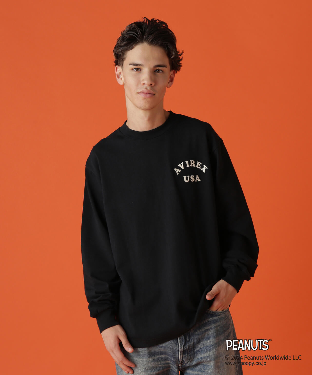 《AVIREX × PEANUTS》LONGSLEEVE T-SHIRT "FLYING ACE" /長袖Tシャツ "フライング エース"