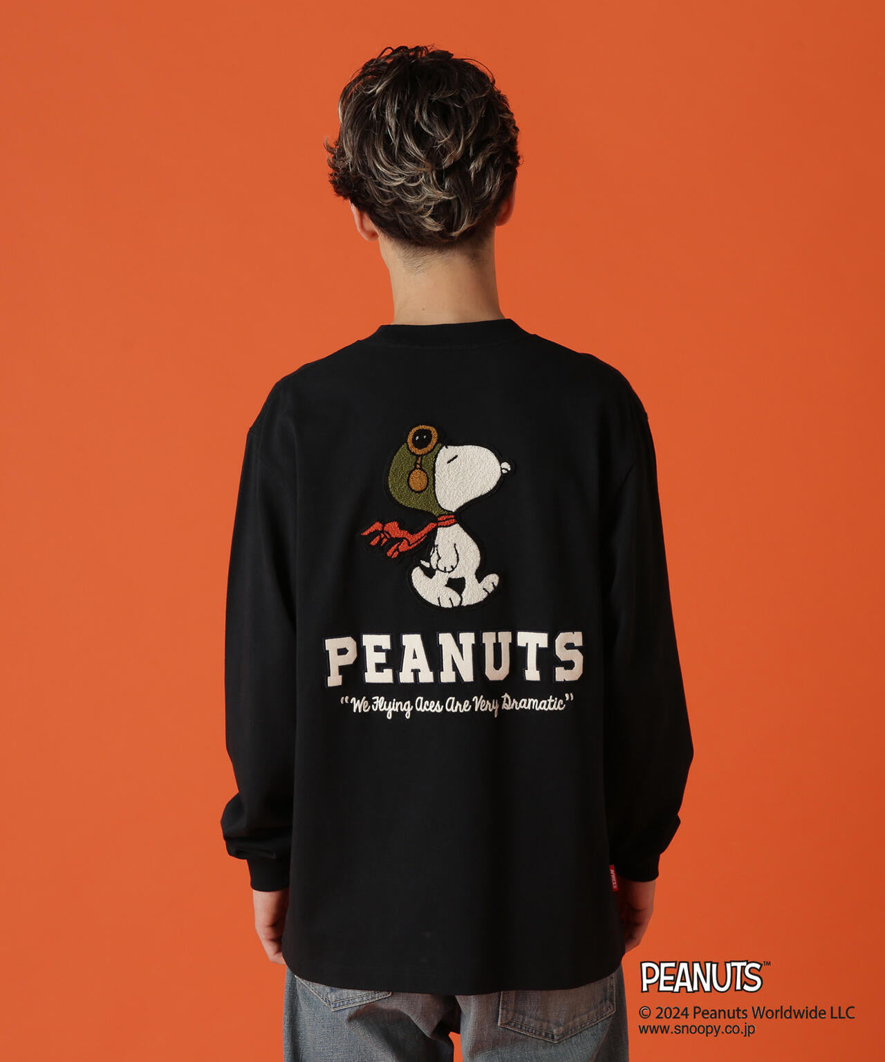 《AVIREX × PEANUTS》LONGSLEEVE T-SHIRT "FLYING ACE" /長袖Tシャツ "フライング エース"