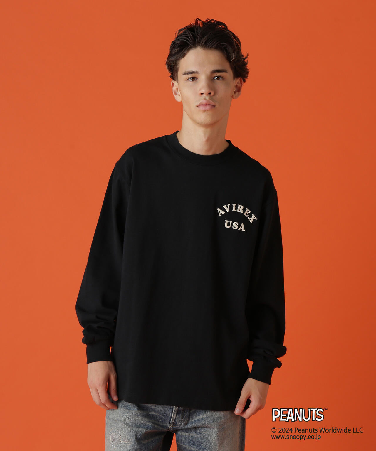 《AVIREX × PEANUTS》LONGSLEEVE T-SHIRT "FLYING ACE" /長袖Tシャツ "フライング エース"