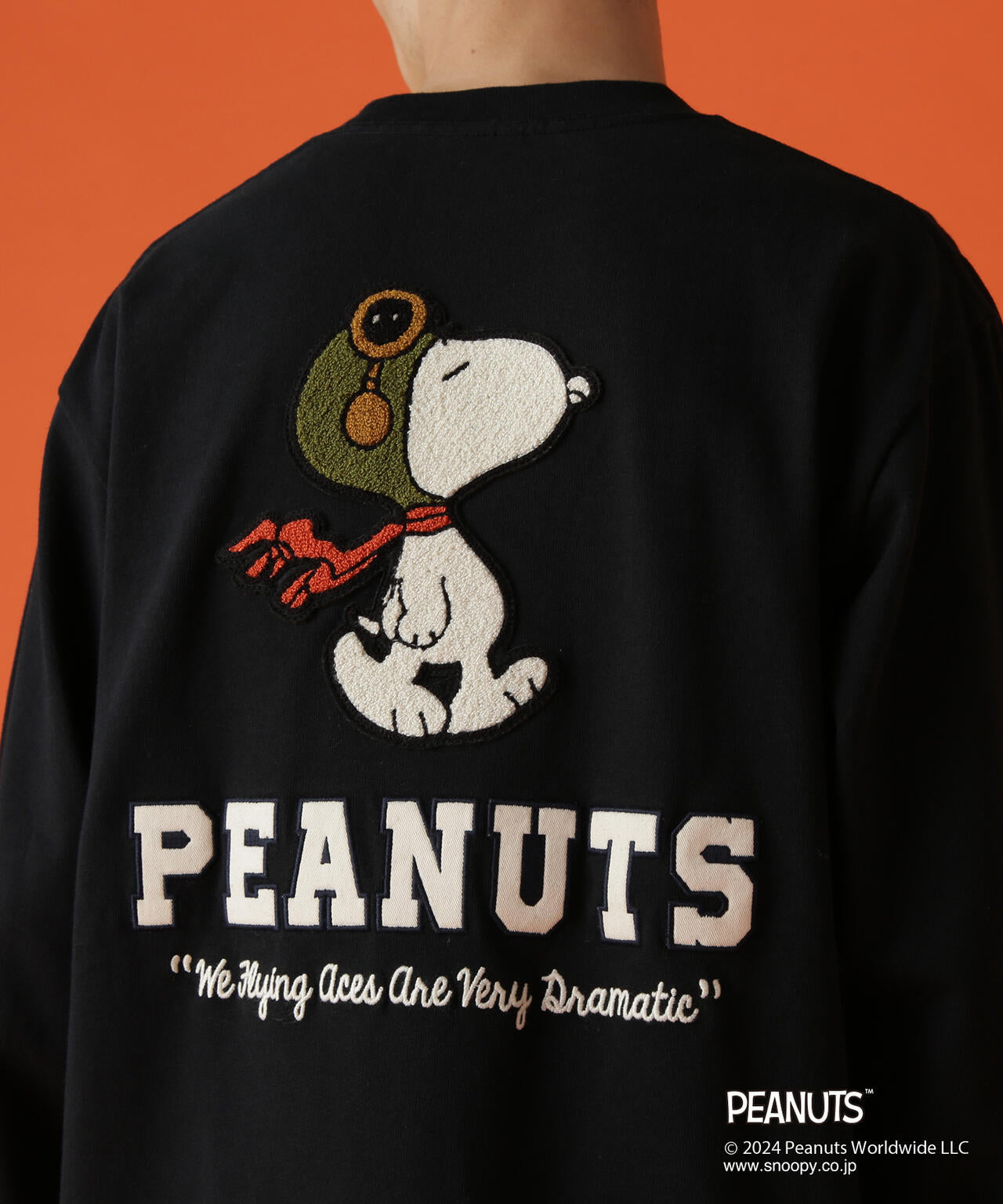 《AVIREX × PEANUTS》LONGSLEEVE T-SHIRT "FLYING ACE" /長袖Tシャツ "フライング エース"