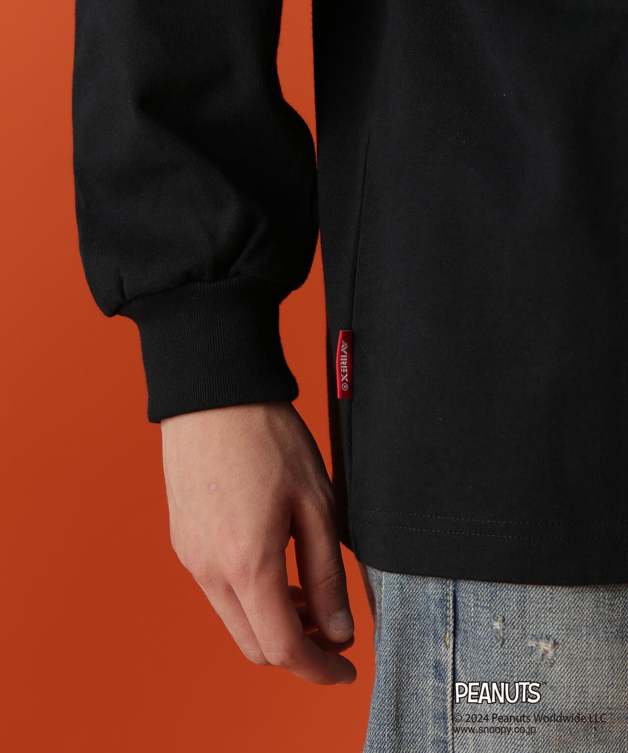 《AVIREX × PEANUTS》LONGSLEEVE T-SHIRT "FLYING ACE" /長袖Tシャツ "フライング エース"