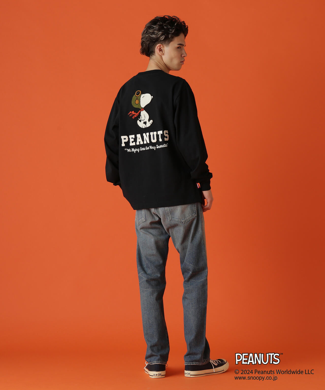《AVIREX × PEANUTS》LONGSLEEVE T-SHIRT "FLYING ACE" /長袖Tシャツ "フライング エース"