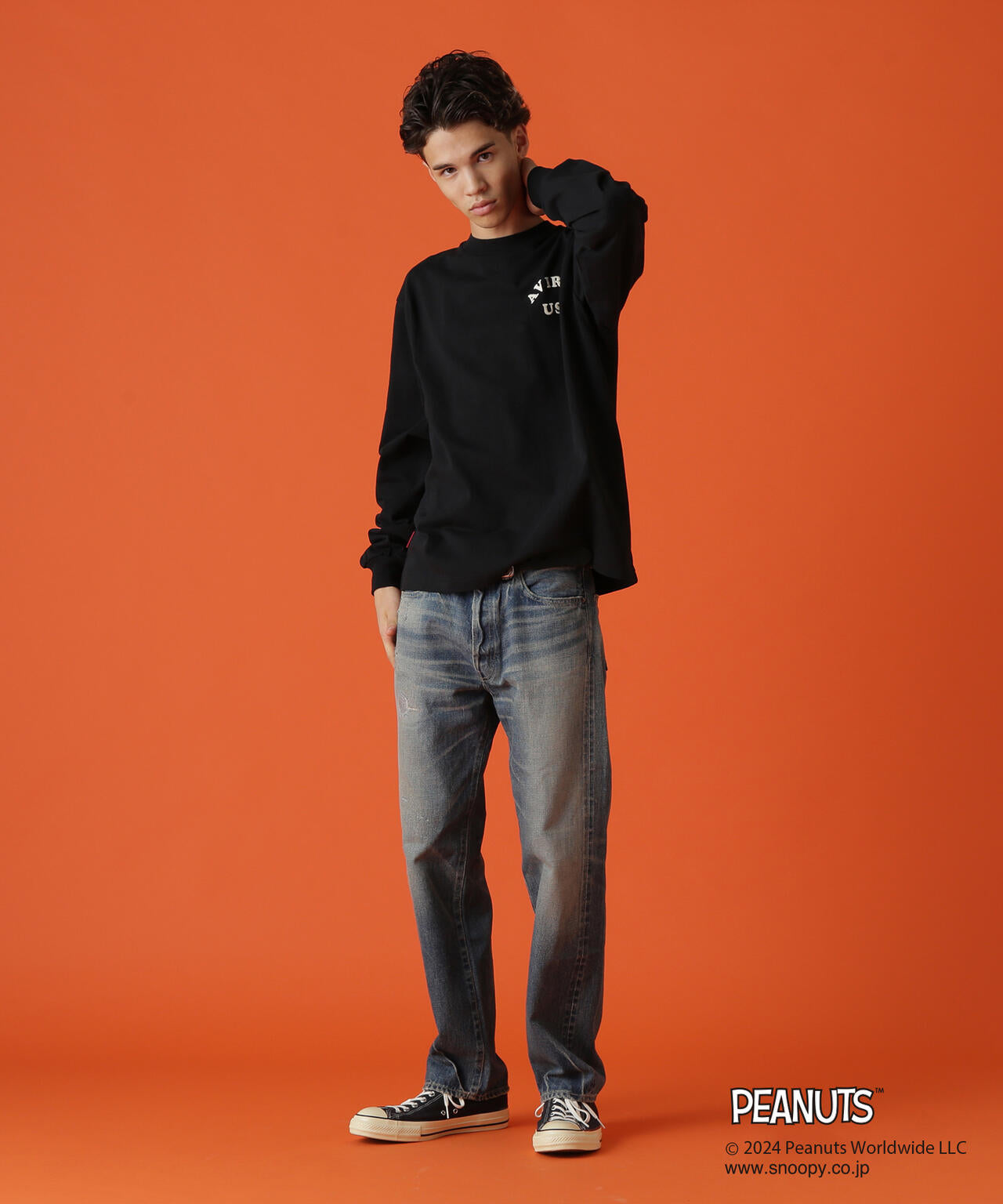 《AVIREX × PEANUTS》LONGSLEEVE T-SHIRT "FLYING ACE" /長袖Tシャツ "フライング エース"
