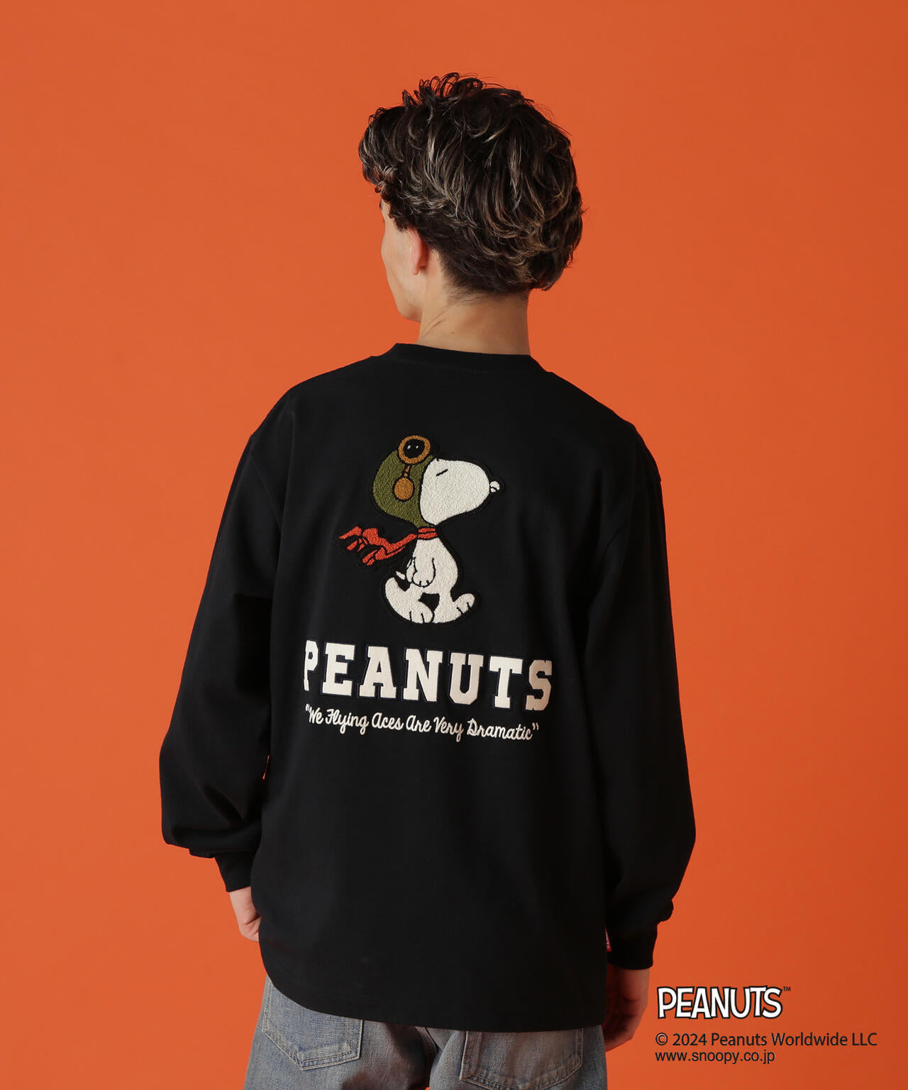 《AVIREX × PEANUTS》LONGSLEEVE T-SHIRT "FLYING ACE" /長袖Tシャツ "フライング エース"