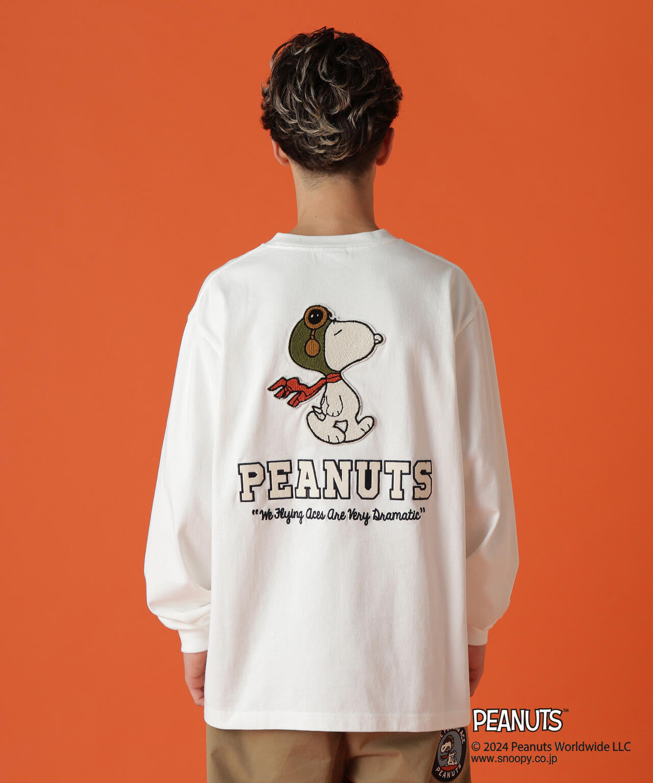 《AVIREX × PEANUTS》LONGSLEEVE T-SHIRT "FLYING ACE" /長袖Tシャツ "フライング エース"