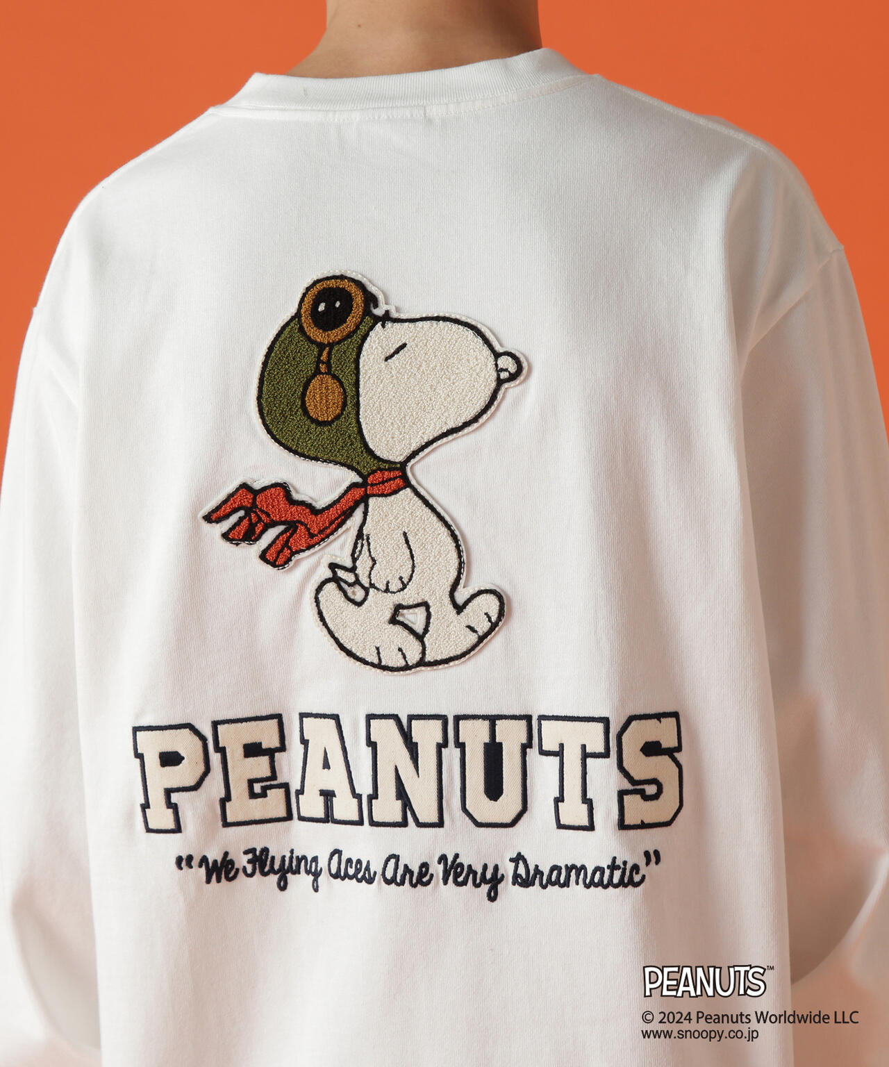 《AVIREX × PEANUTS》LONGSLEEVE T-SHIRT "FLYING ACE" /長袖Tシャツ "フライング エース"