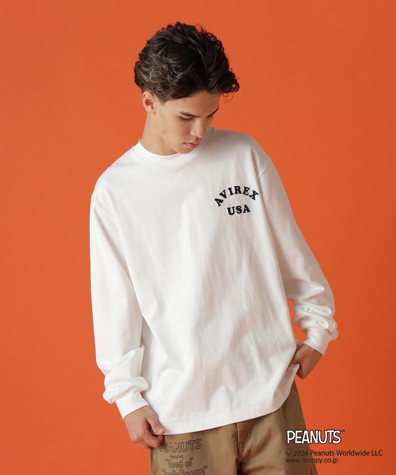 《AVIREX × PEANUTS》LONGSLEEVE T-SHIRT "FLYING ACE" /長袖Tシャツ "フライング エース"