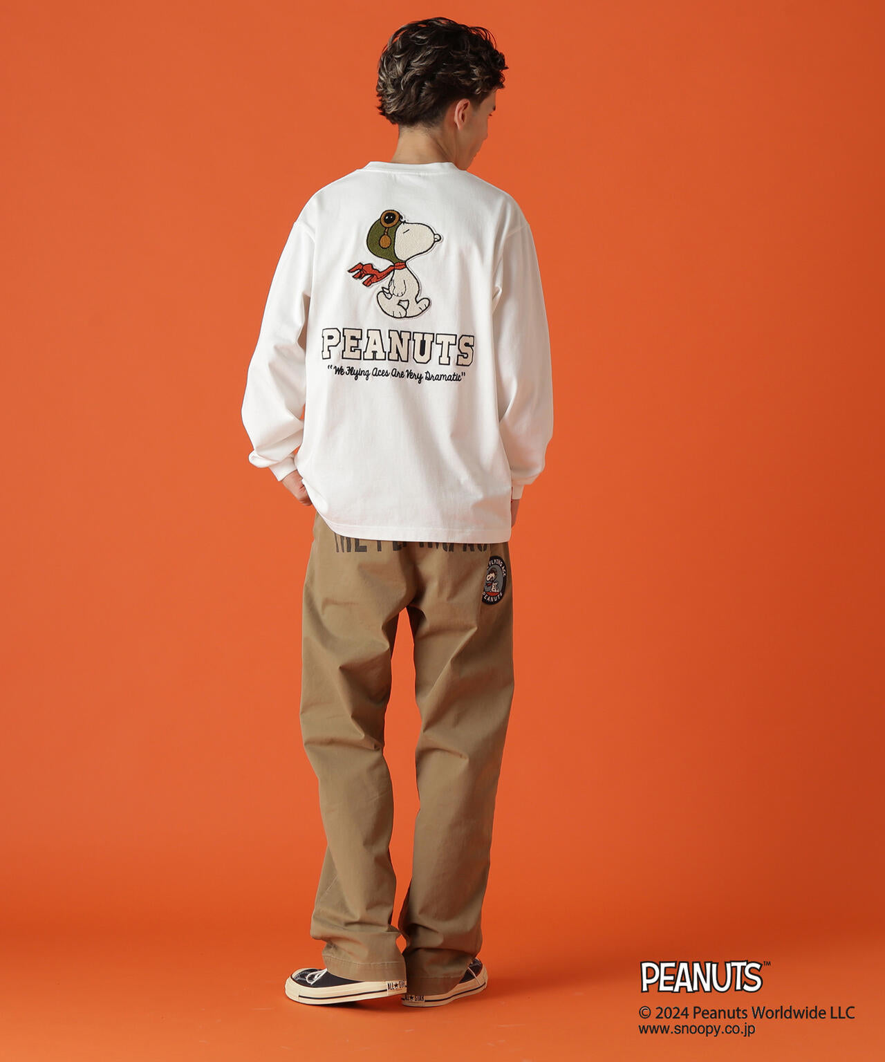 《AVIREX × PEANUTS》LONGSLEEVE T-SHIRT "FLYING ACE" /長袖Tシャツ "フライング エース"