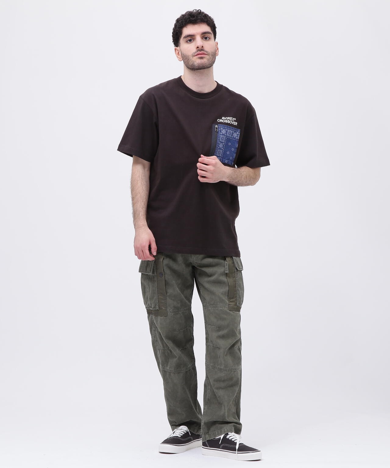 《CROSSOVER》DENIM POCKET T-SHIRT / クロスオーバー デニム ポケット Tシャツ / AVIREX