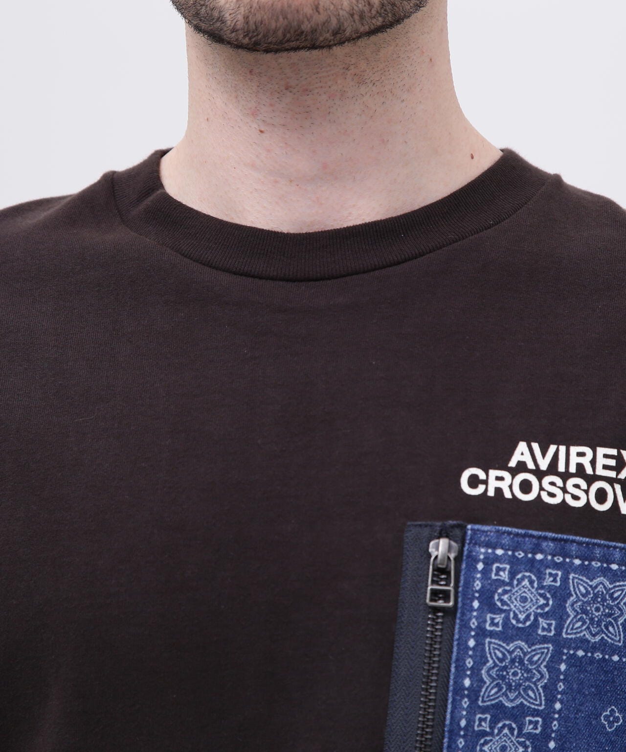 《CROSSOVER》DENIM POCKET T-SHIRT / クロスオーバー デニム ポケット Tシャツ / AVIREX