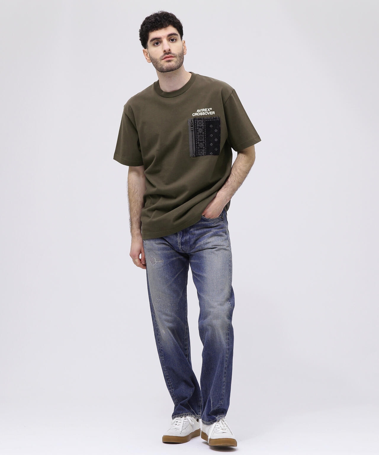 《CROSSOVER》DENIM POCKET T-SHIRT / クロスオーバー デニム ポケット Tシャツ / AVIREX