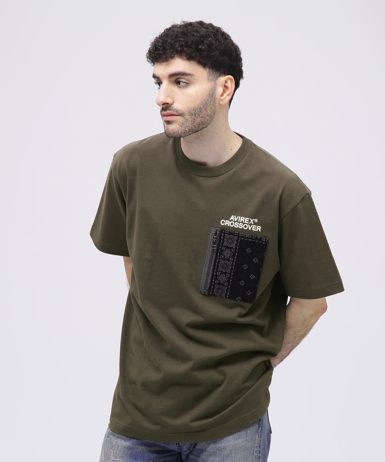 《CROSSOVER》DENIM POCKET T-SHIRT / クロスオーバー デニム ポケット Tシャツ / AVIREX