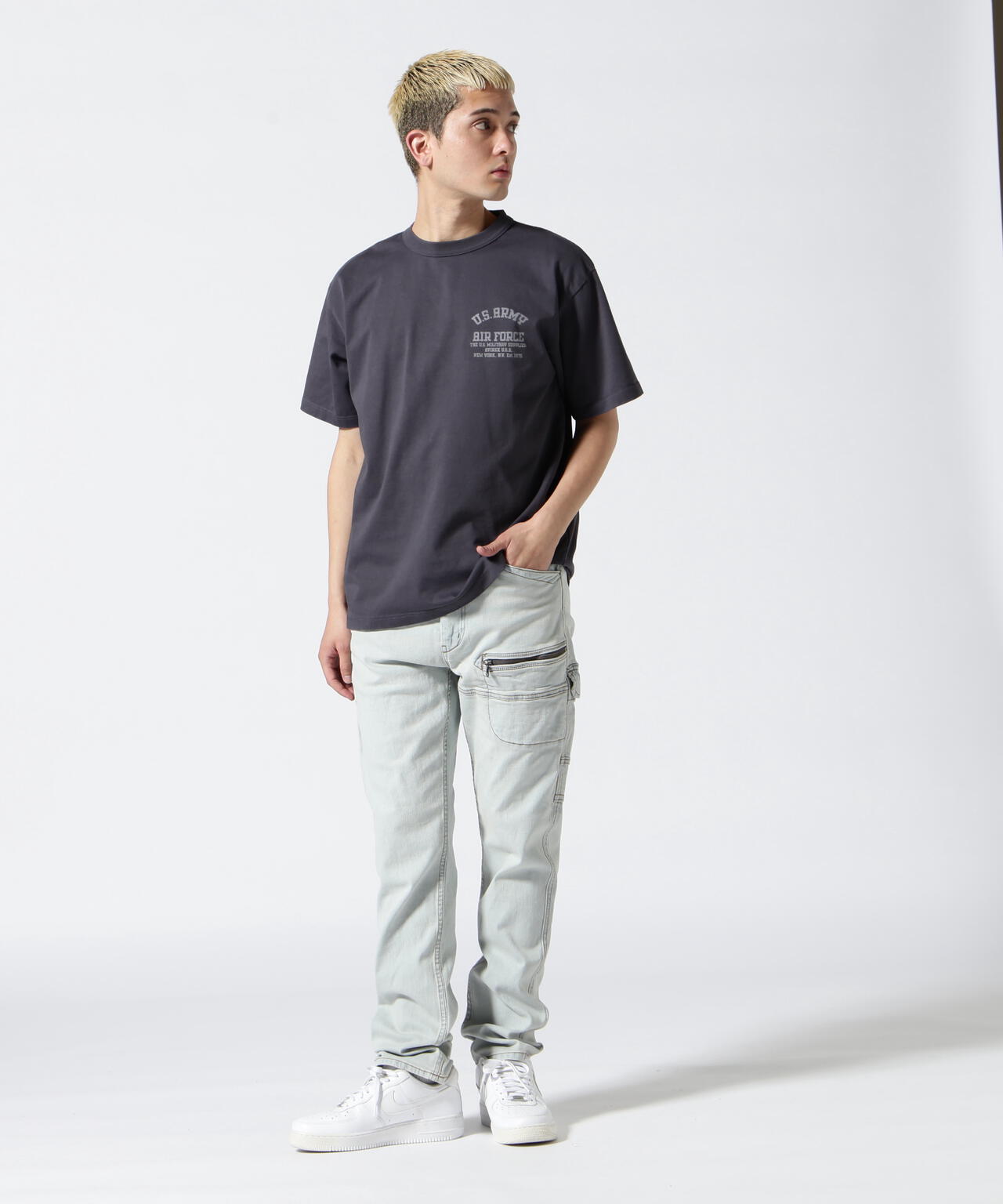 《直営店限定》STRETCH DENIM POCKET PANTS / ストレッチ デニム ポケット パンツ / AVIREX