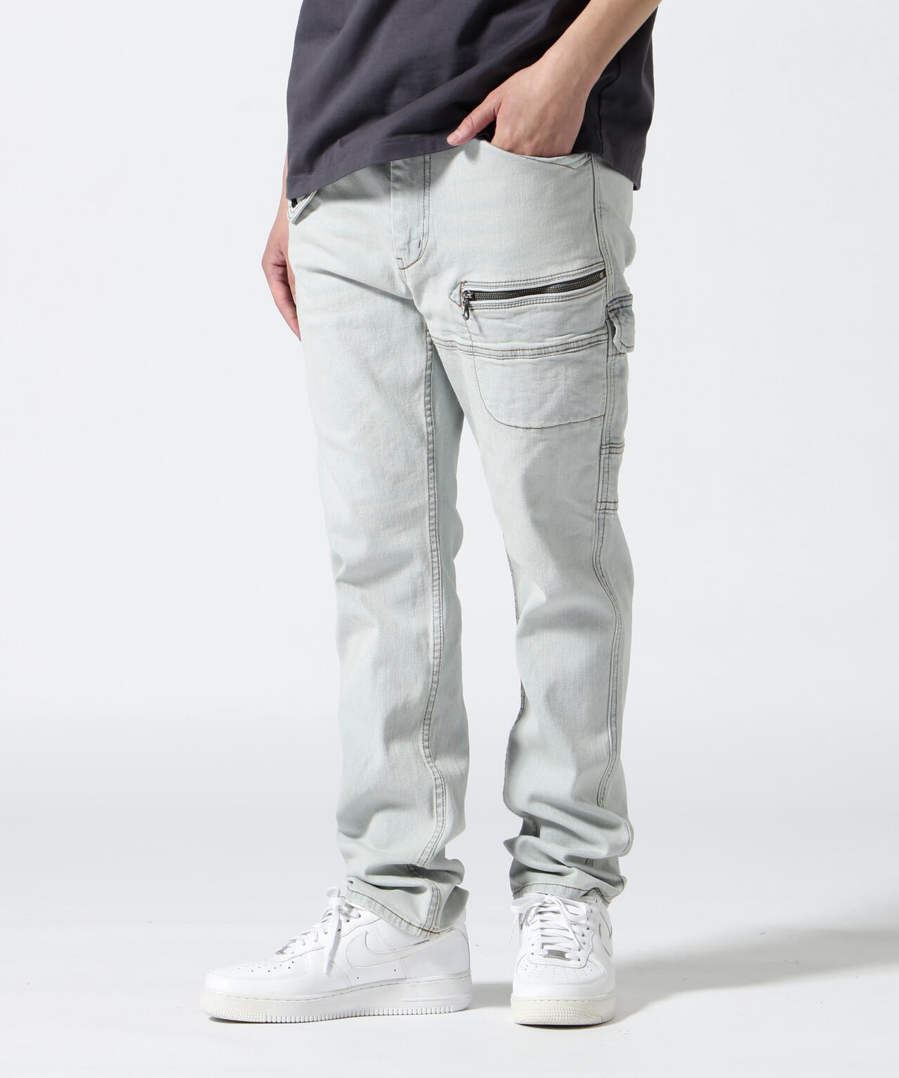 《直営店限定》STRETCH DENIM POCKET PANTS / ストレッチ デニム ポケット パンツ / AVIREX