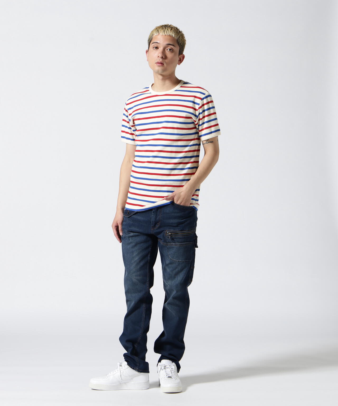 《直営店限定》STRETCH DENIM POCKET PANTS / ストレッチ デニム ポケット パンツ / AVIREX