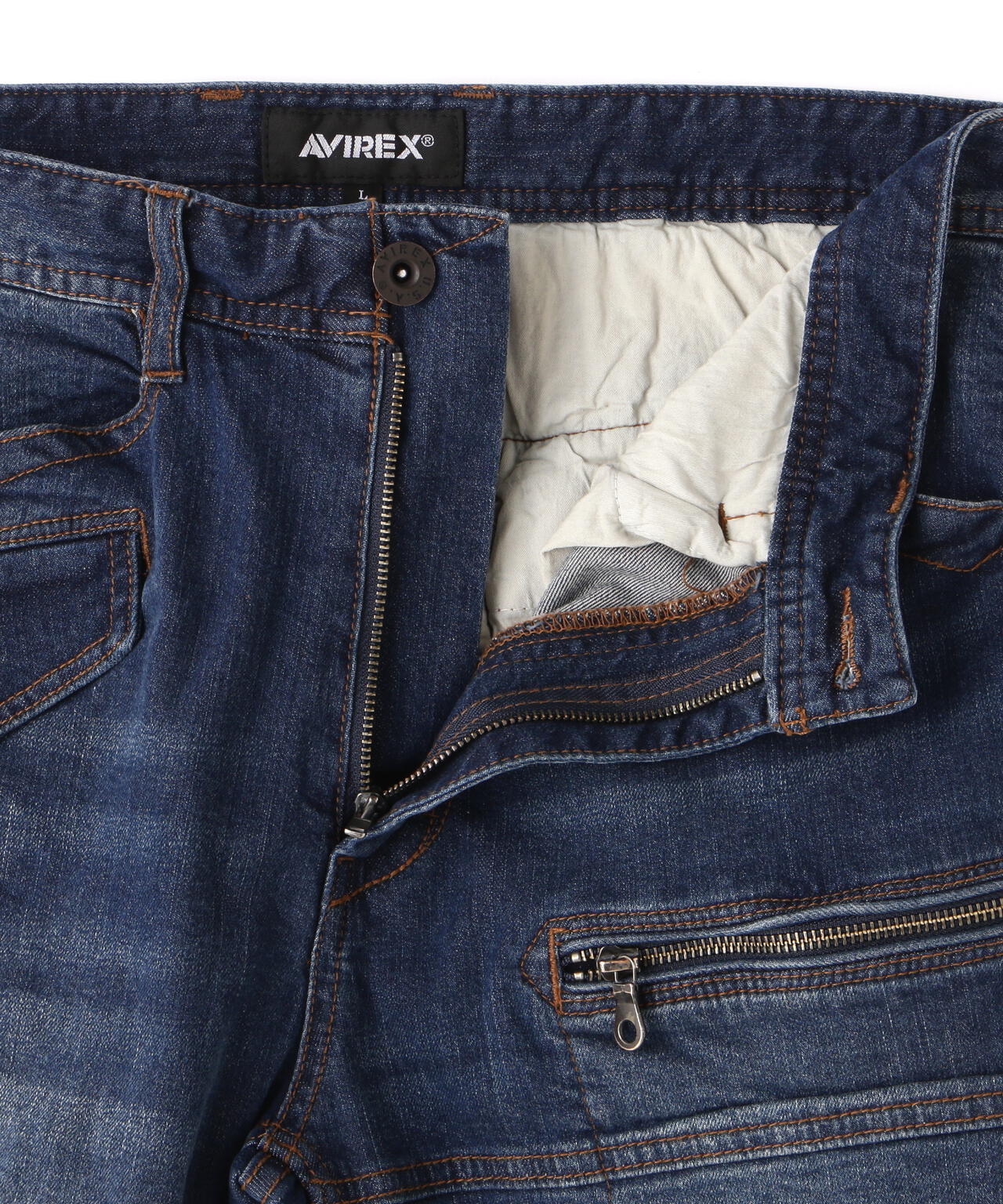 《直営店限定》STRETCH DENIM POCKET PANTS / ストレッチ デニム ポケット パンツ / AVIREX