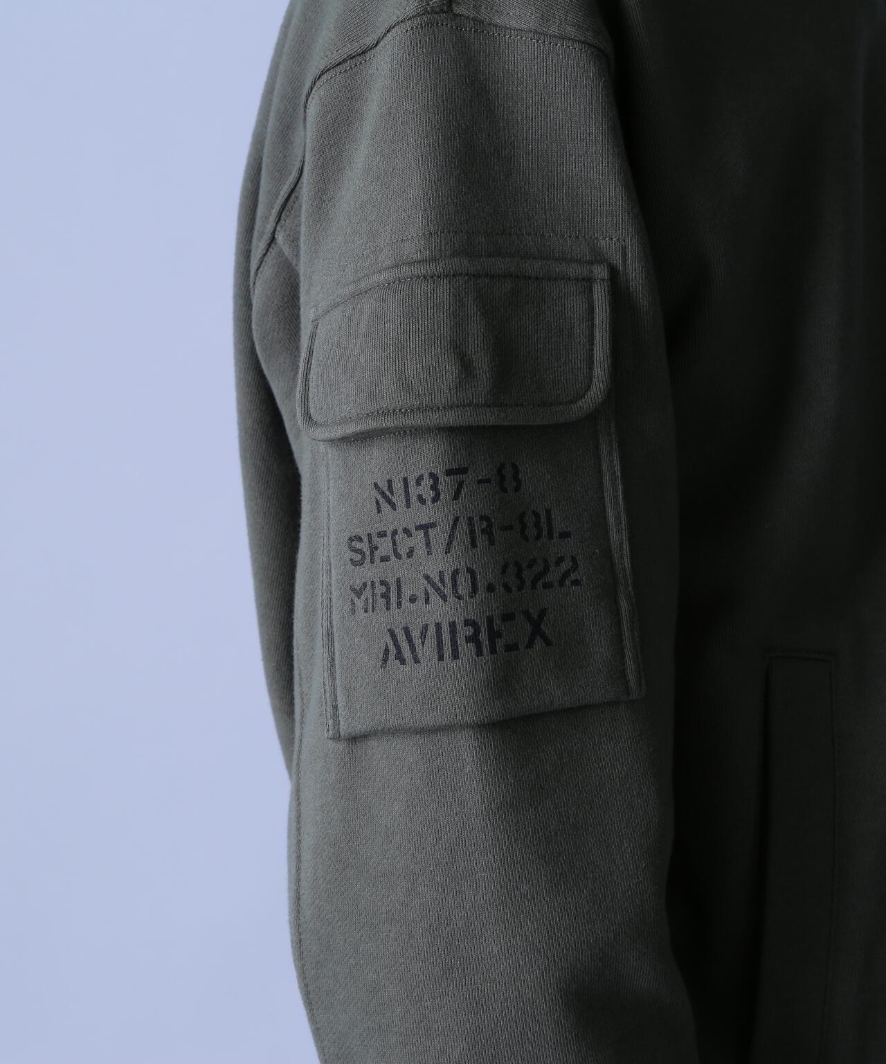 FATIGUE STAND ZIPUP SWEAT / ファティーグ ジップアップ スウェット / AVIREX / アヴィレックス