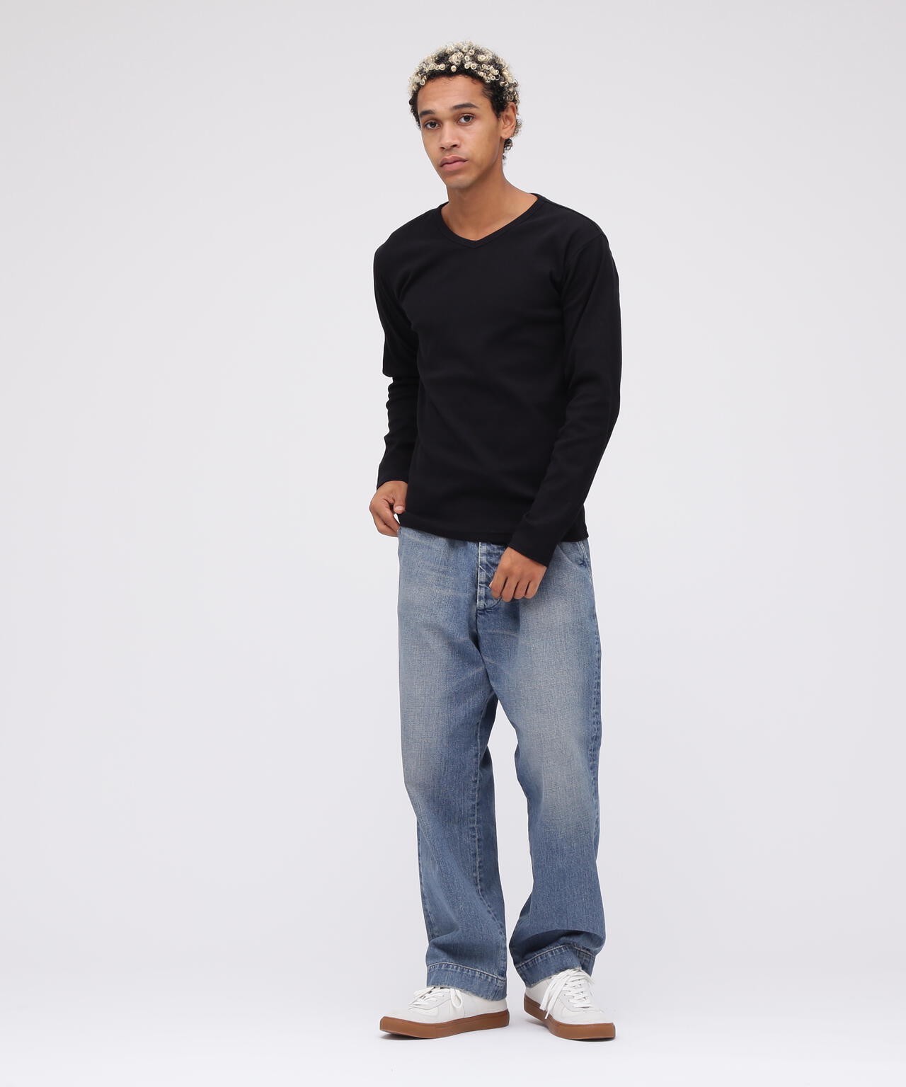 《DAILY》RIB L/S V-NECK T-SHIRT