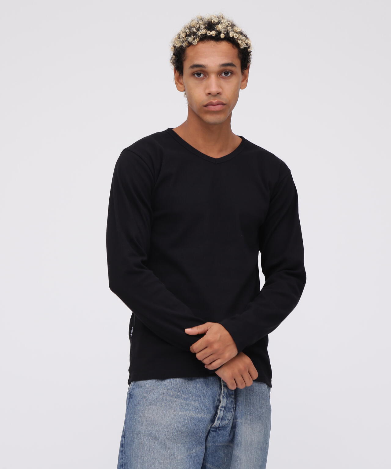 《DAILY》RIB L/S V-NECK T-SHIRT