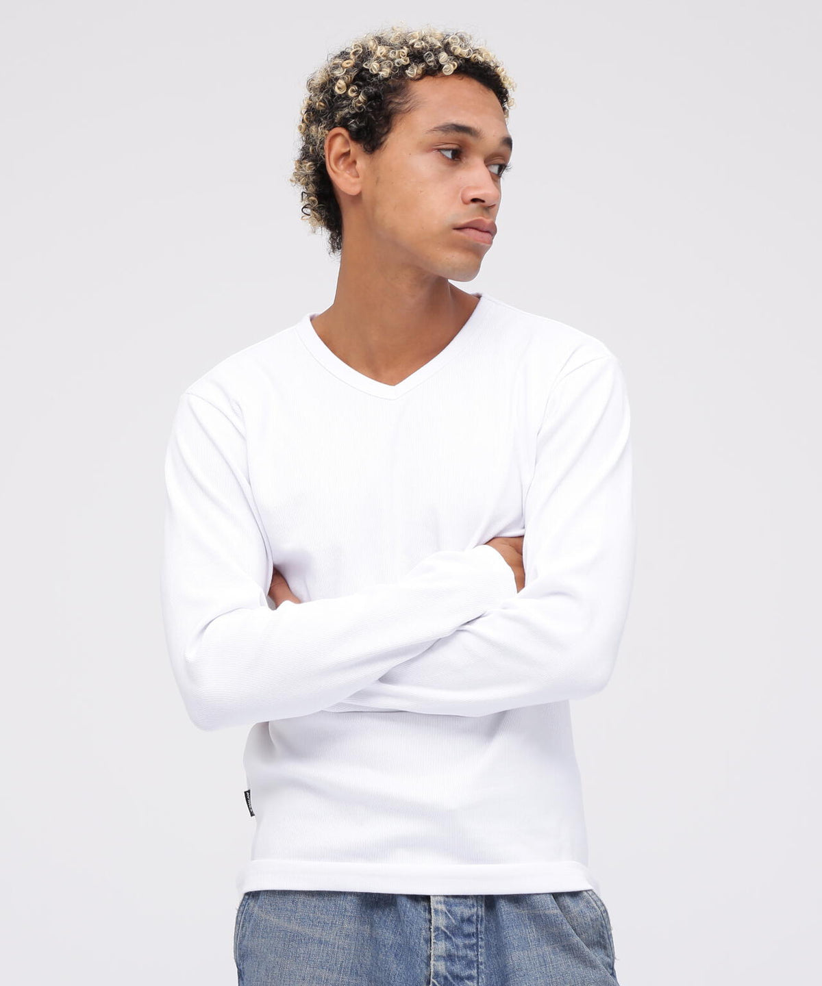 《DAILY》RIB L/S V-NECK T-SHIRT