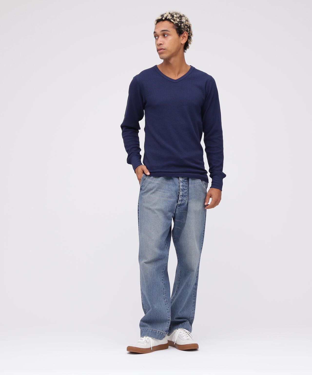 《DAILY》RIB L/S V-NECK T-SHIRT