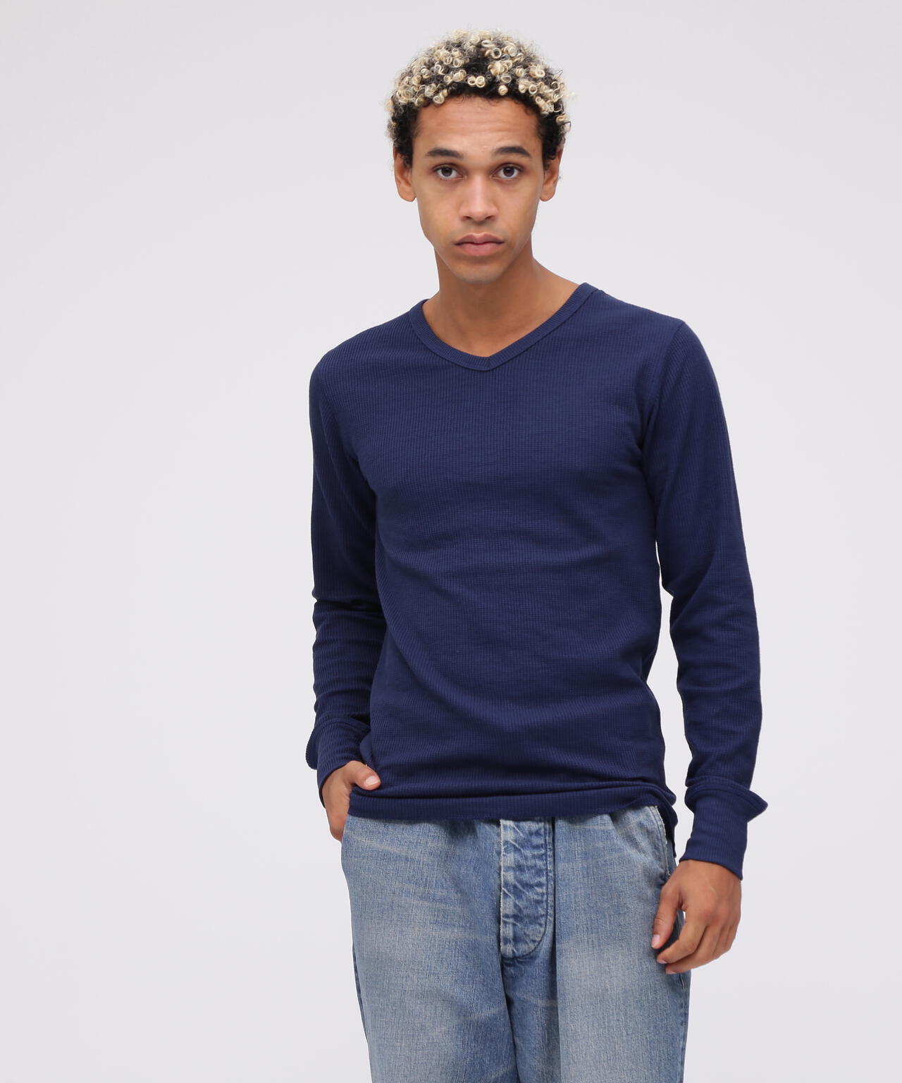 《DAILY》RIB L/S V-NECK T-SHIRT