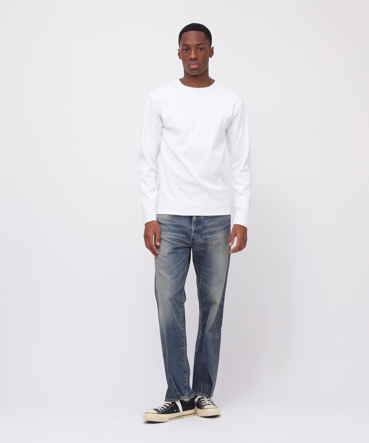 《DAILY/デイリー》RIB L/S CREW NECK T-SHIRT