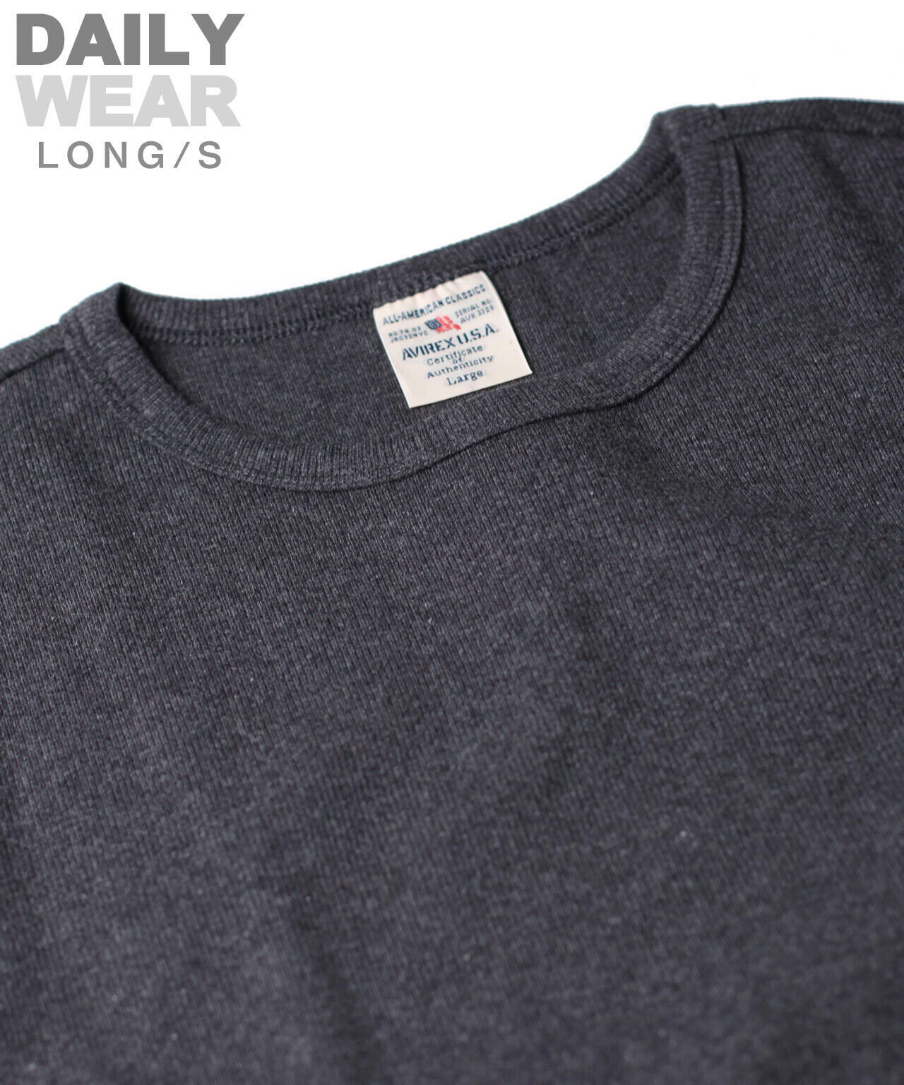 《DAILY/デイリー》RIB L/S CREW NECK T-SHIRT