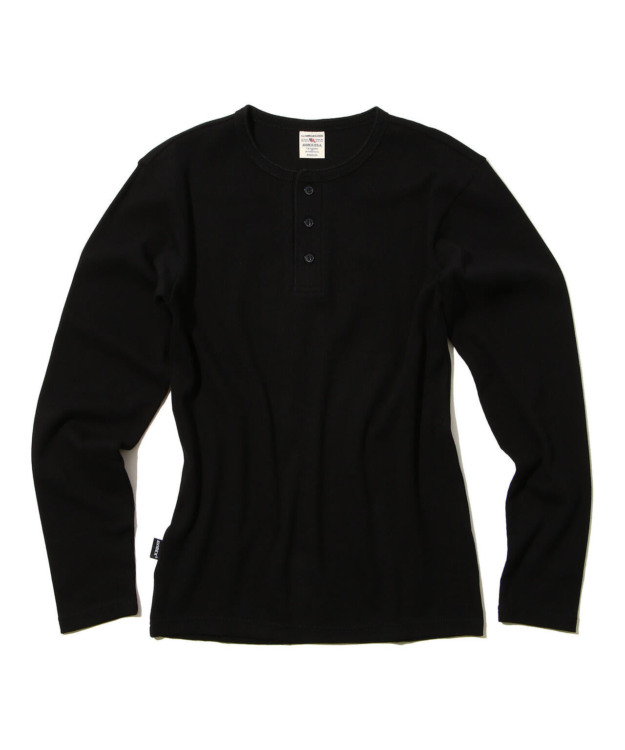 《DAILY/デイリー》RIB L/S HENLEY NECK T-SHIRT