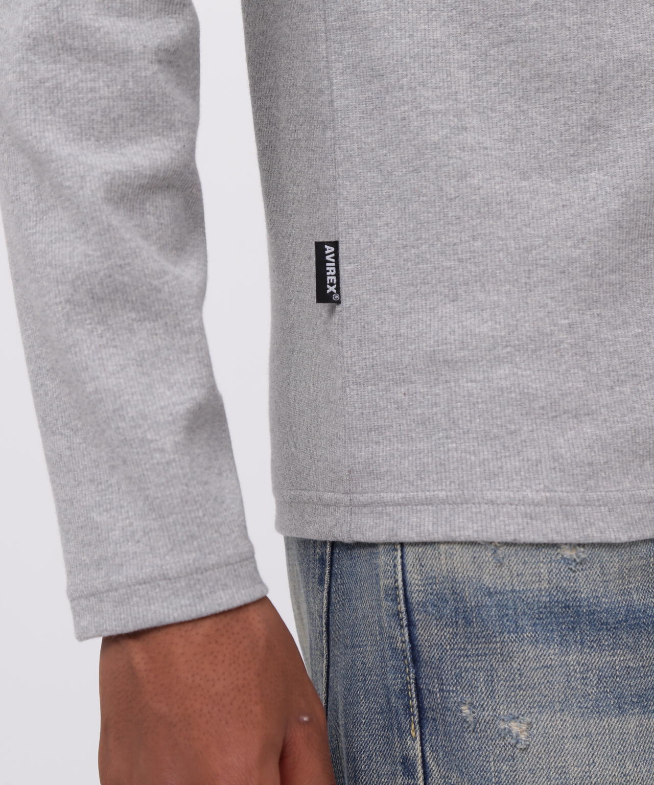 《DAILY/デイリー》RIB L/S HENLEY NECK T-SHIRT