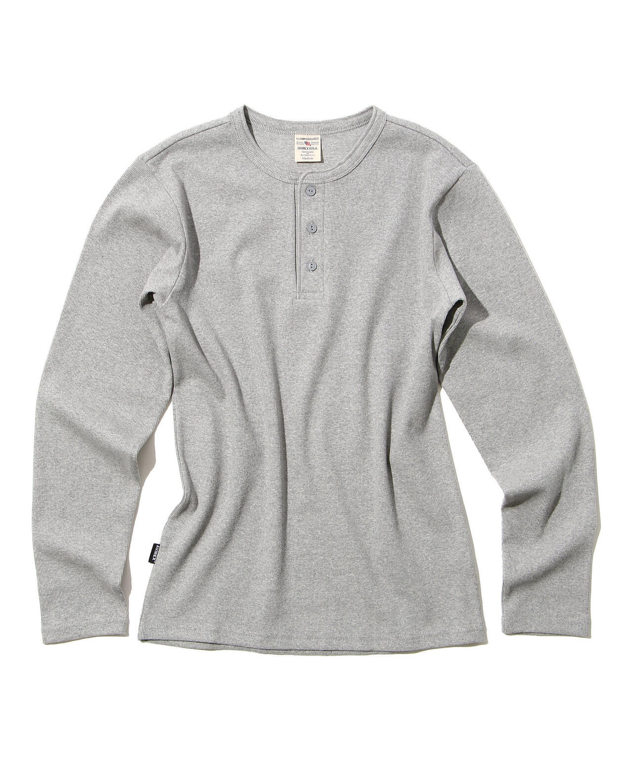 《DAILY/デイリー》RIB L/S HENLEY NECK T-SHIRT