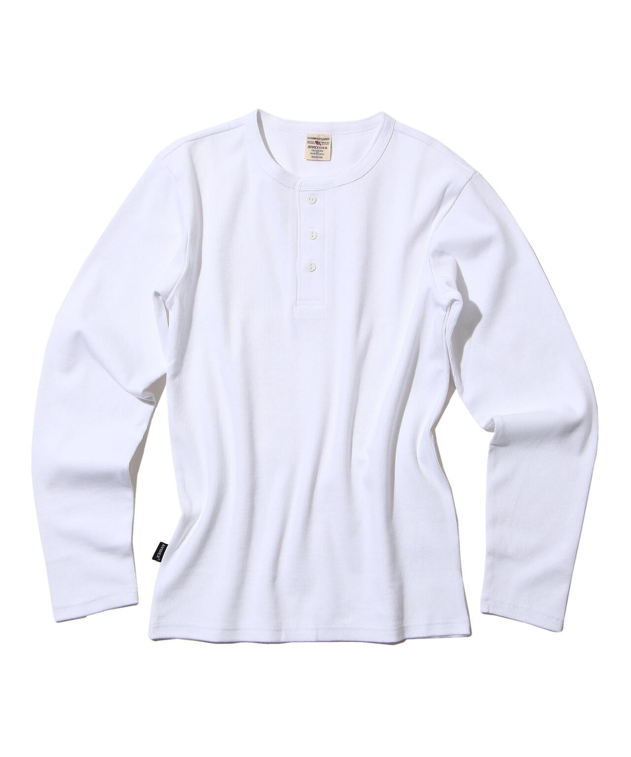 《DAILY/デイリー》RIB L/S HENLEY NECK T-SHIRT